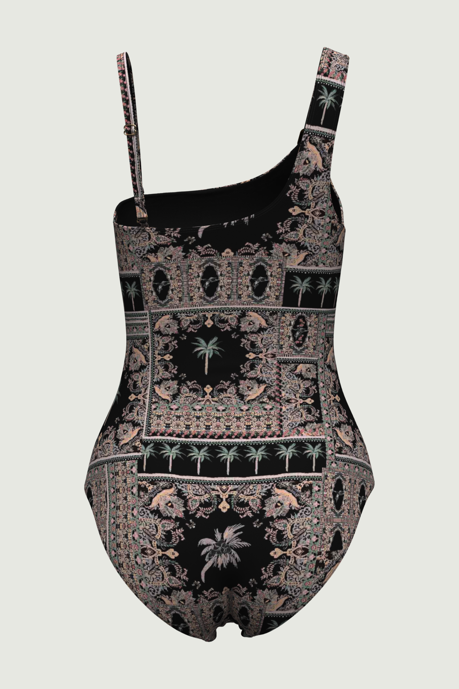 SunseekerDesert Palm Black Asymmetric Onepiece