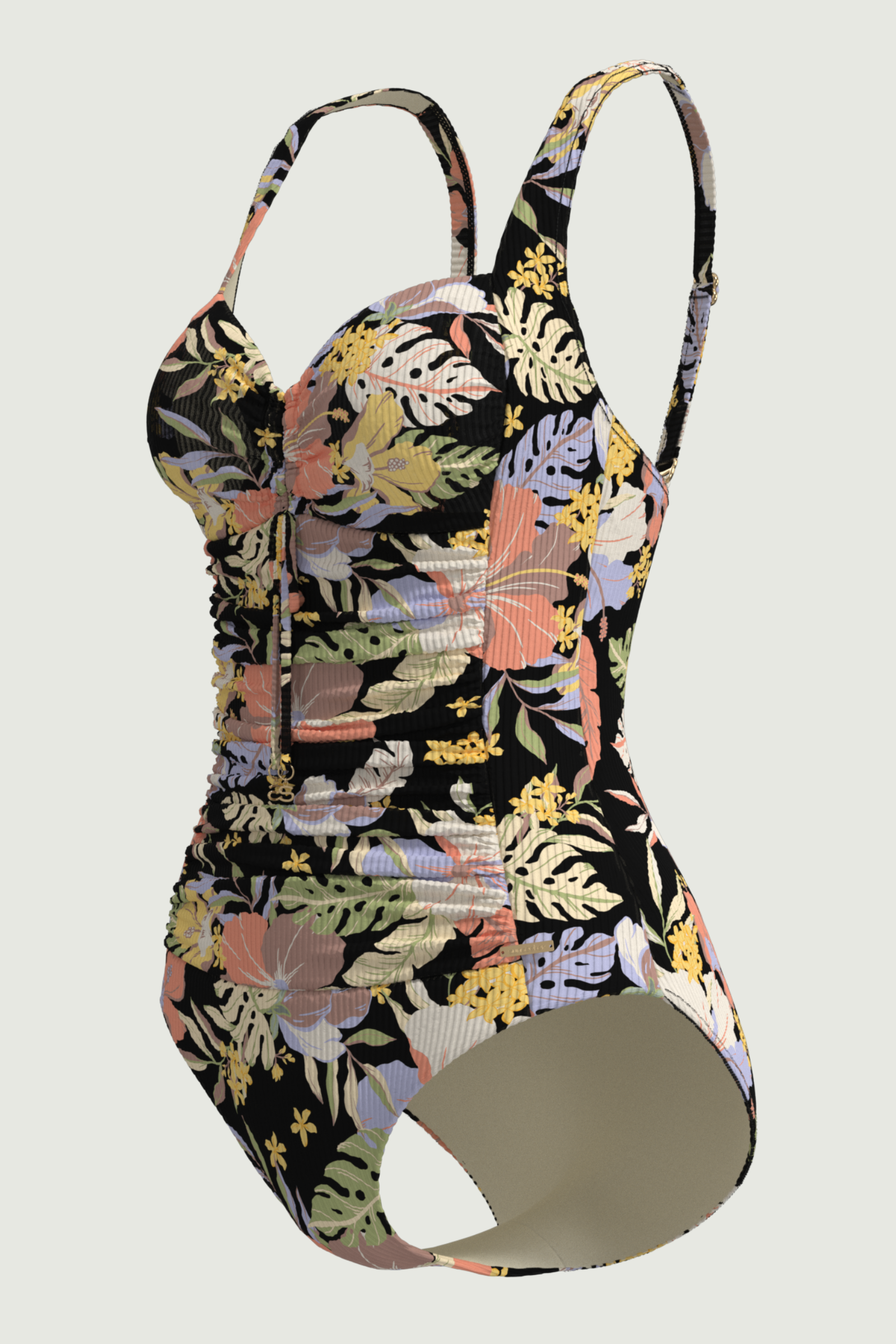 SunseekerDaydream Black Plus Cup Ruched Front Onepiece