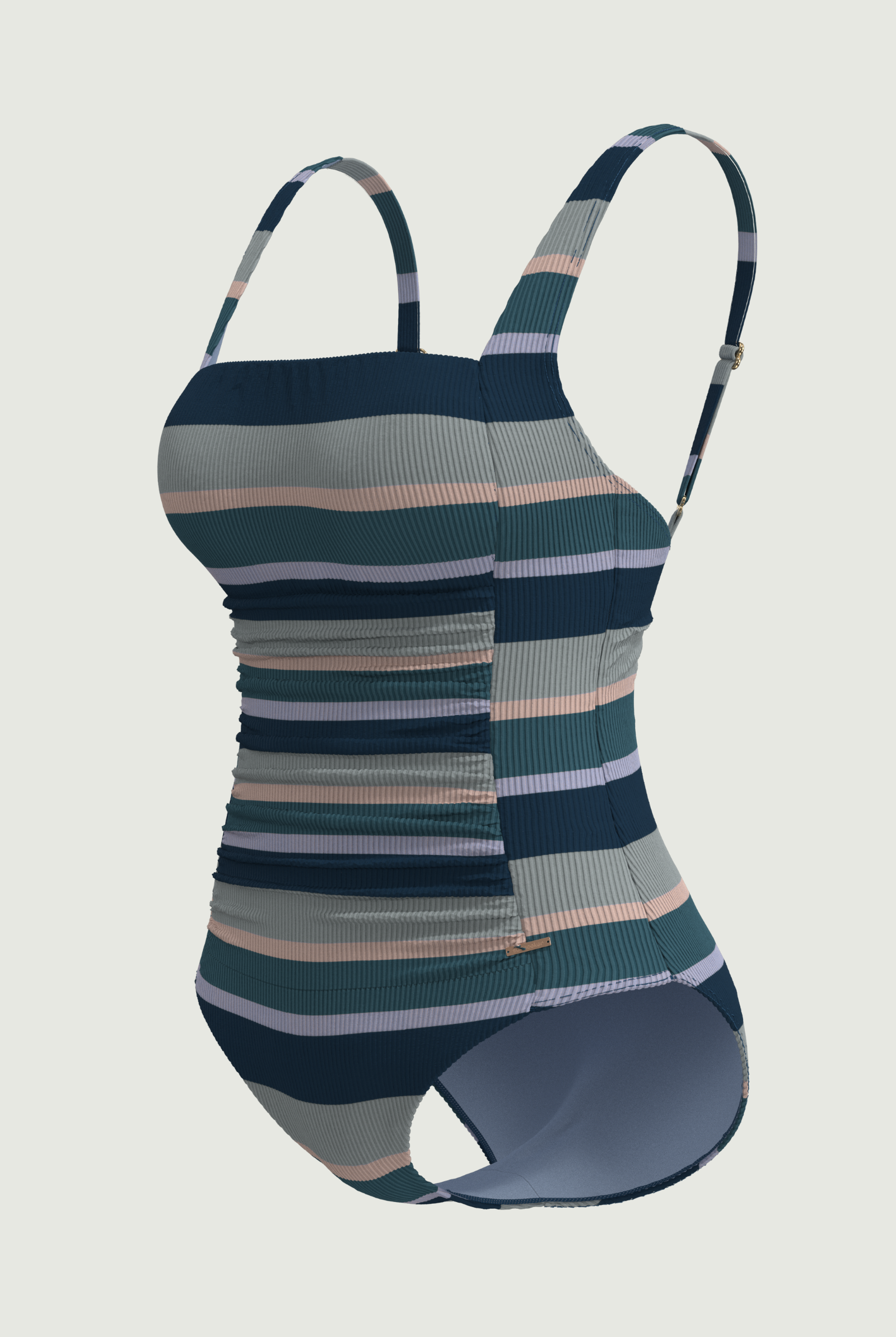 SunseekerSomeday Stripe Moonstone Plus Cup Square Neck Onepiece