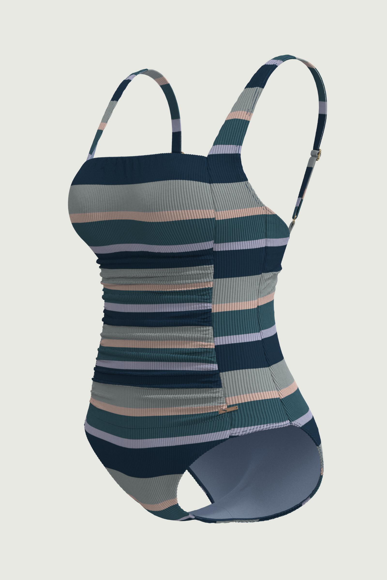 SunseekerSomeday Stripe Moonstone Plus Cup Square Neck Onepiece