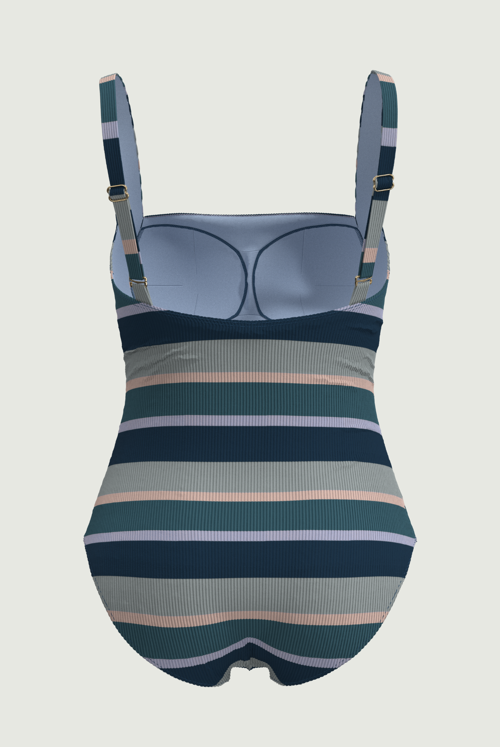 SunseekerSomeday Stripe Moonstone Plus Cup Square Neck Onepiece