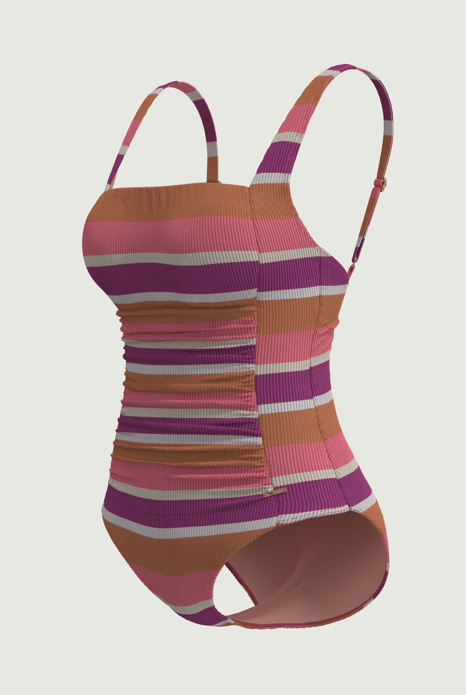 SunseekerSomeday Stripe Punch Plus Cup Square Neck Onepiece