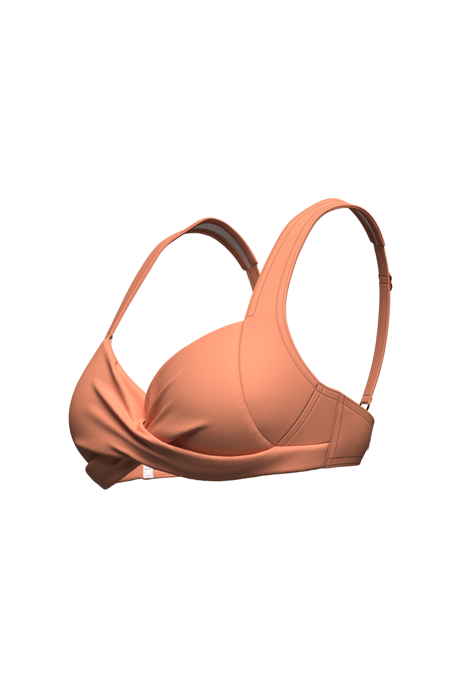 Sunseeker Core Solid Deep Peach Plus Cup Cross Front Bikini Top