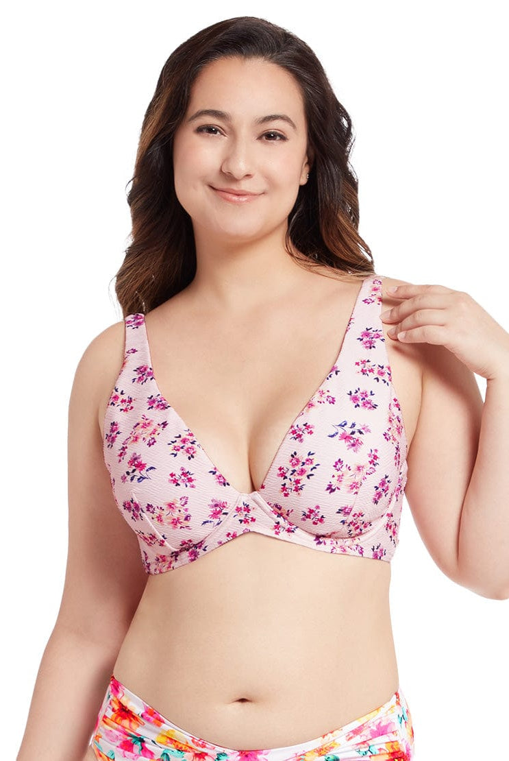 Sunseeker Charmed Romance Rosa Pink Plus Cup Underwire Bikini Top