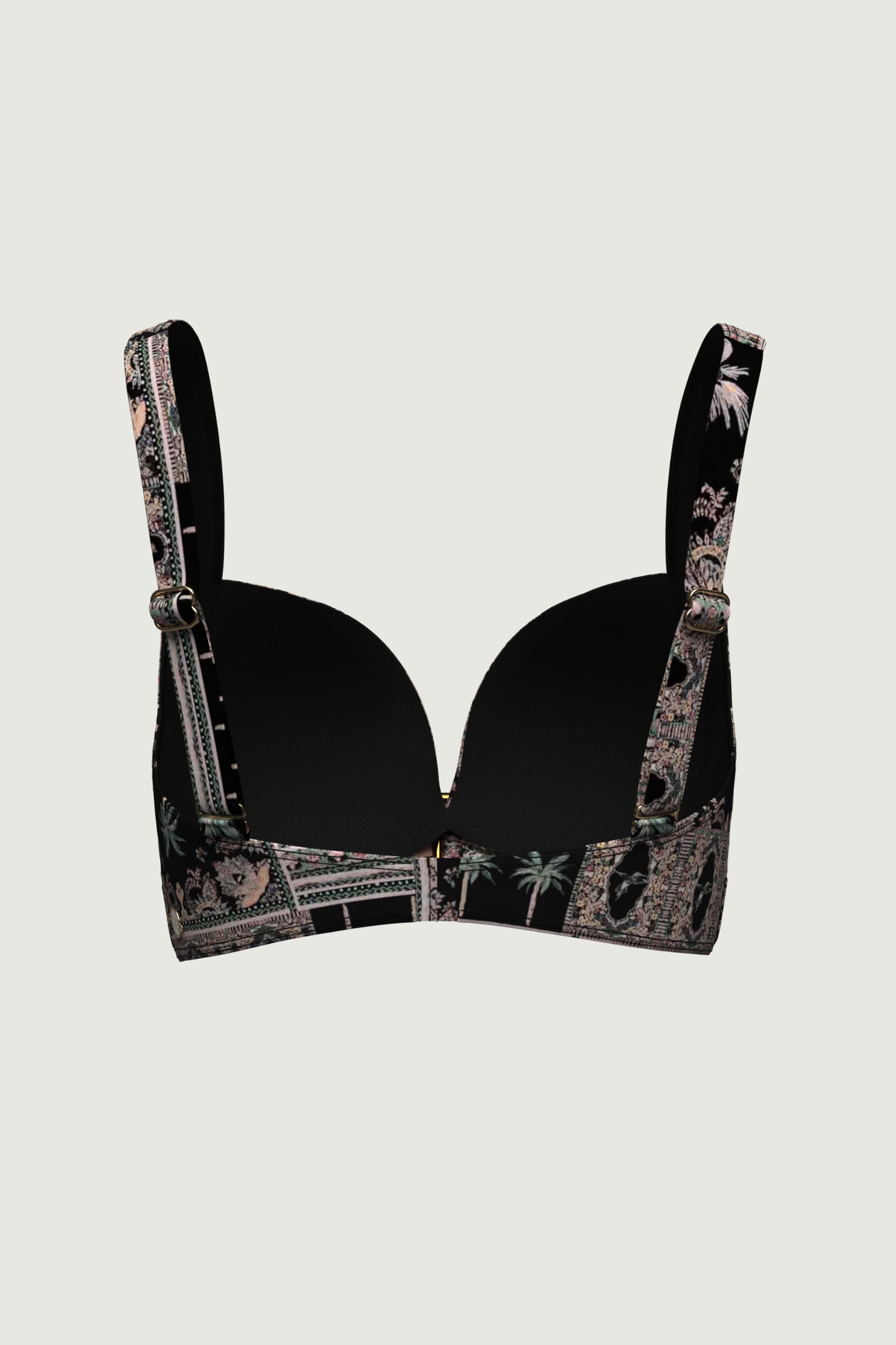 SunseekerDesert Palm Black Plus Cup Ring Bikini Top