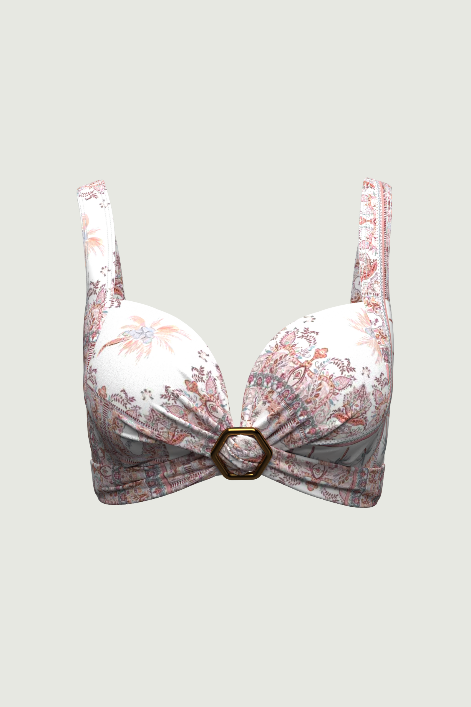 SunseekerDesert Palm Desert Rose Plus Cup Ring Bikini Top