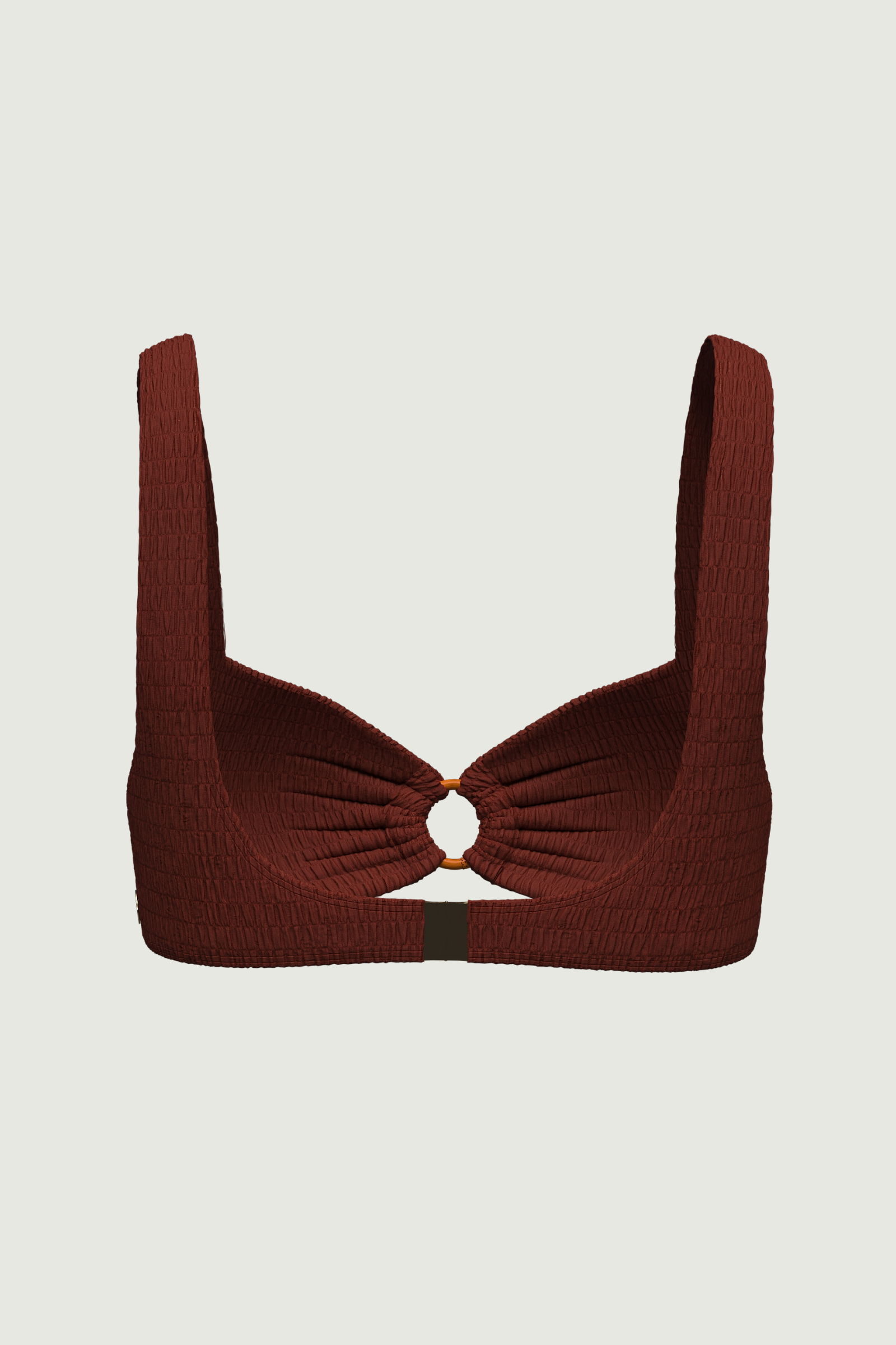 SunseekerTropadelic Texture Earth Bamboo Ring Scoop Neck Bikini Top