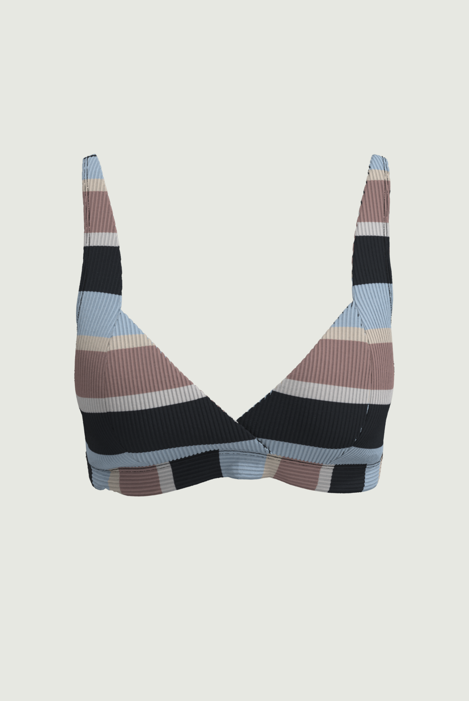 SunseekerSomeday Stripe Black V-neck Bikini Top