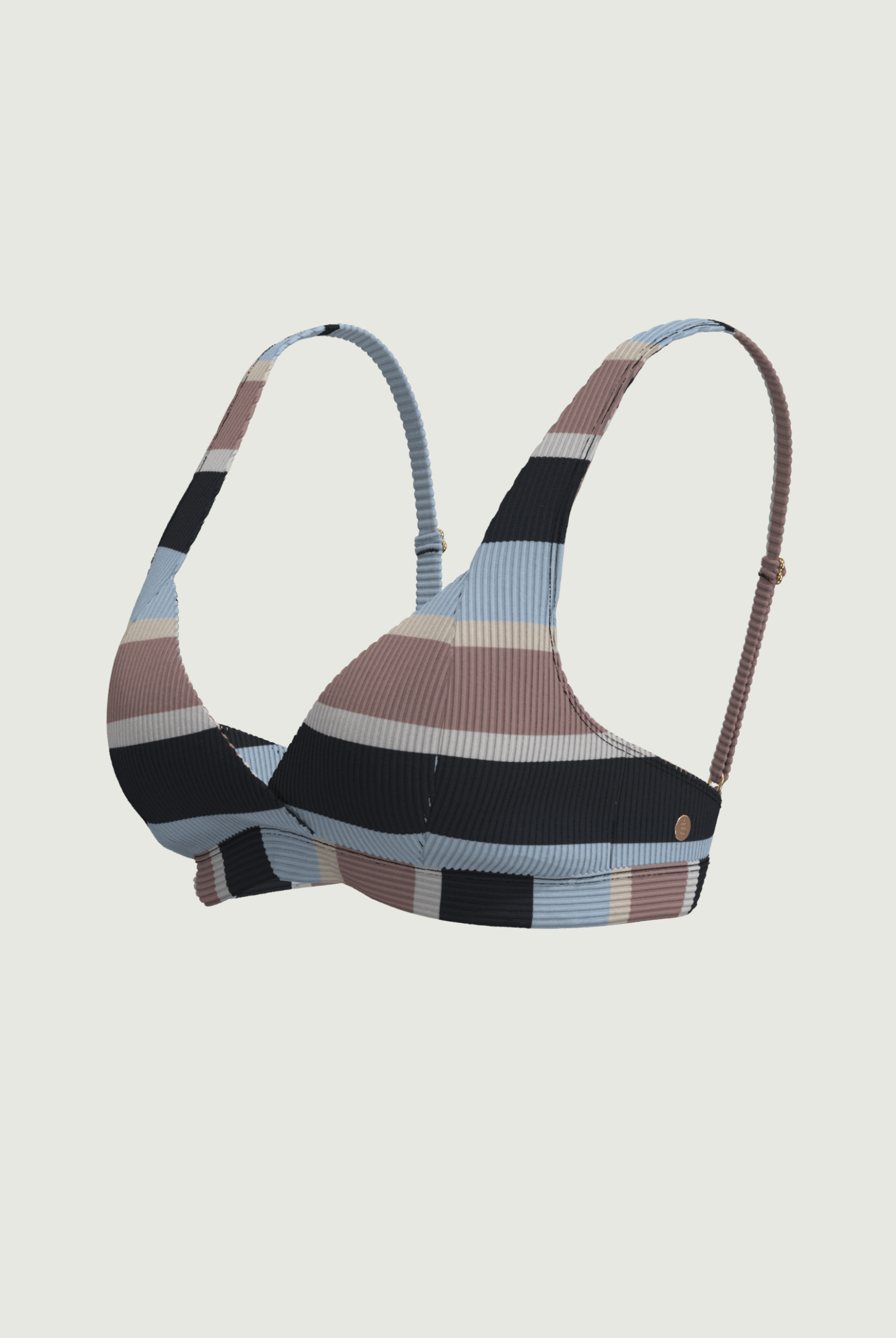 SunseekerSomeday Stripe Black V-neck Bikini Top