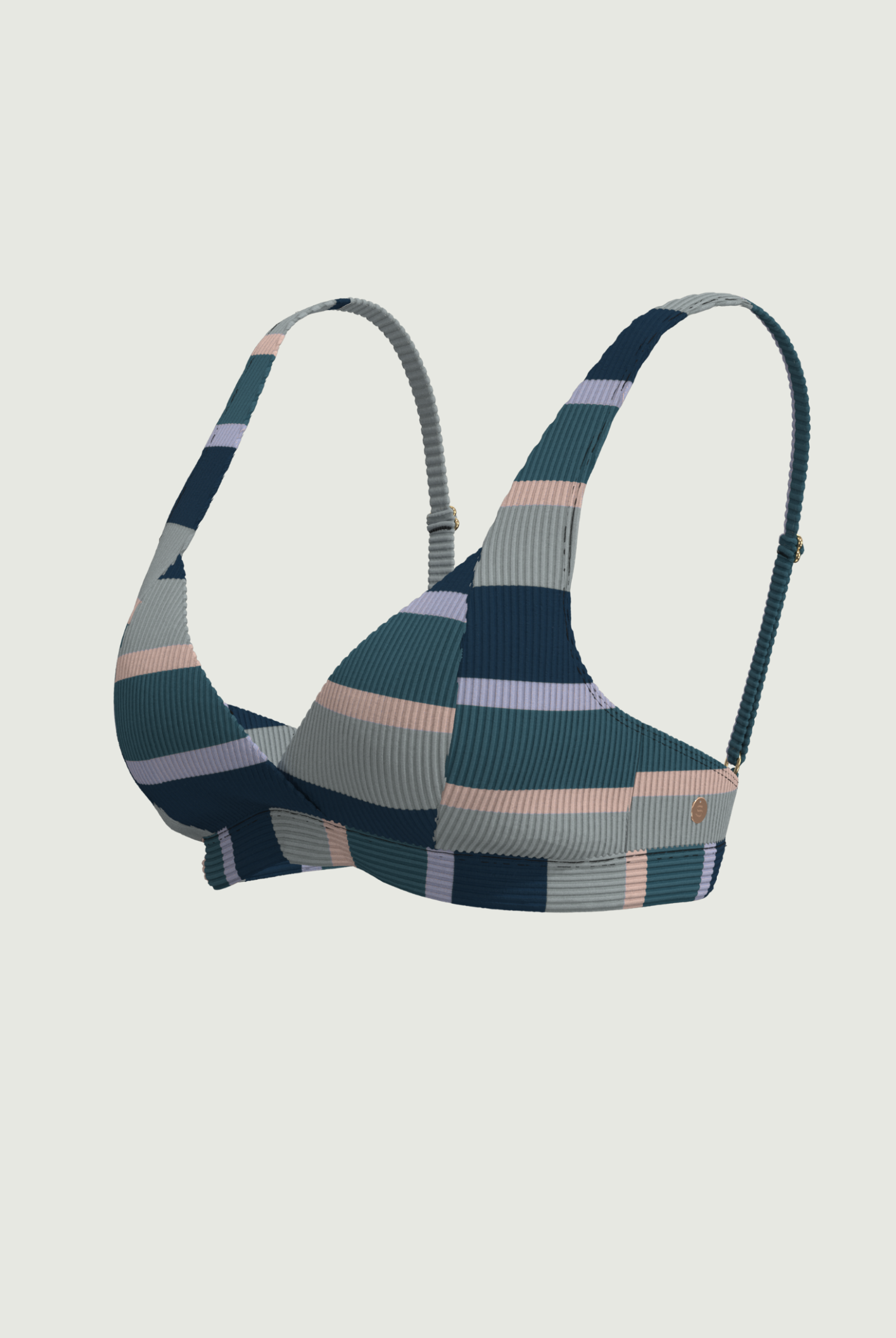 SunseekerSomeday Stripe Moonstone V-neck Bikini Top