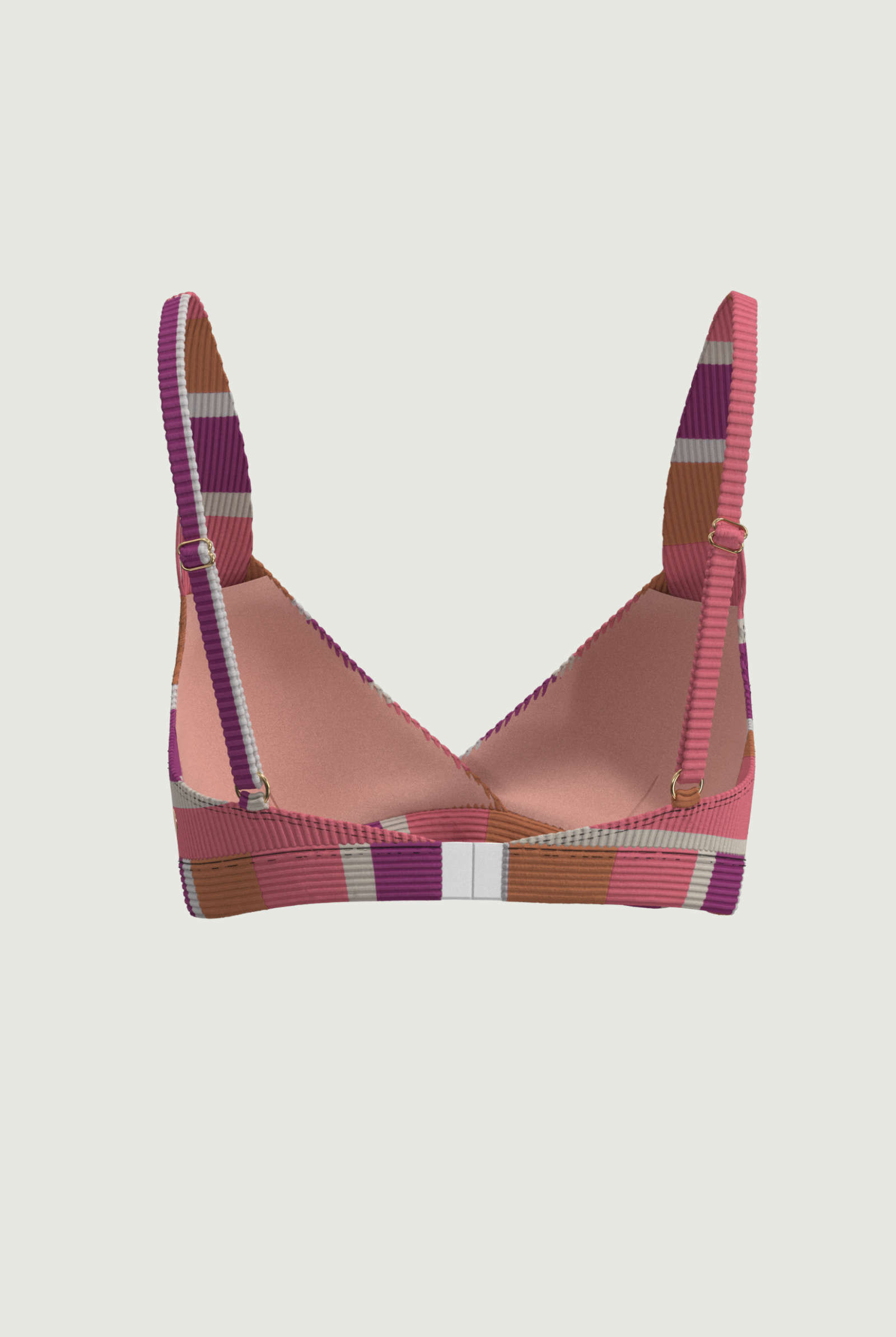 SunseekerSomeday Stripe Punch V-neck Bikini Top