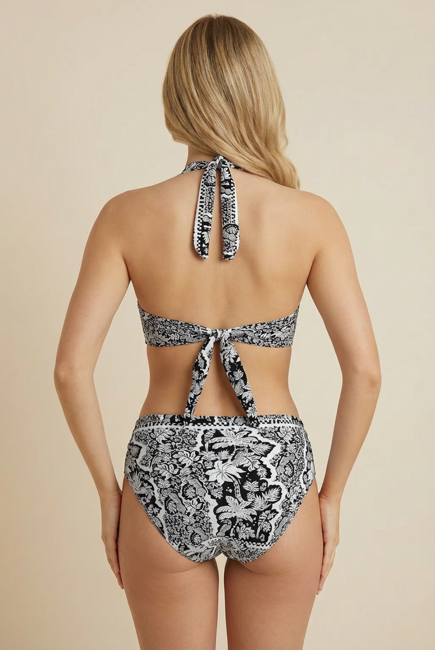 SunseekerSoulistic Black Plus Cup Twist Front Halter Bikini Top
