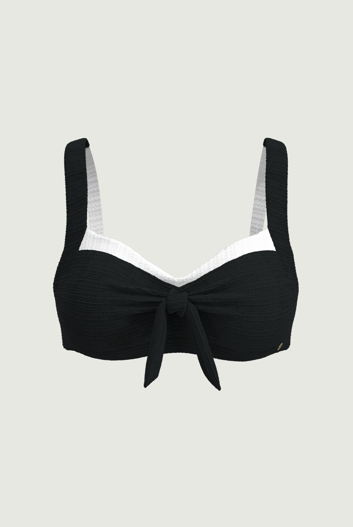 SunseekerDeep Dive Black Plus Cup Tie Front Bikini Top