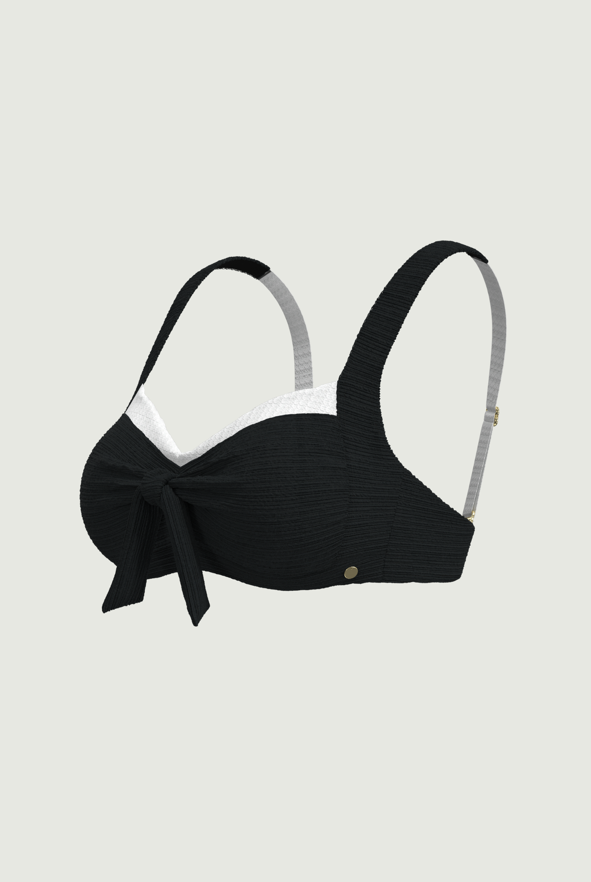 SunseekerDeep Dive Black Plus Cup Tie Front Bikini Top
