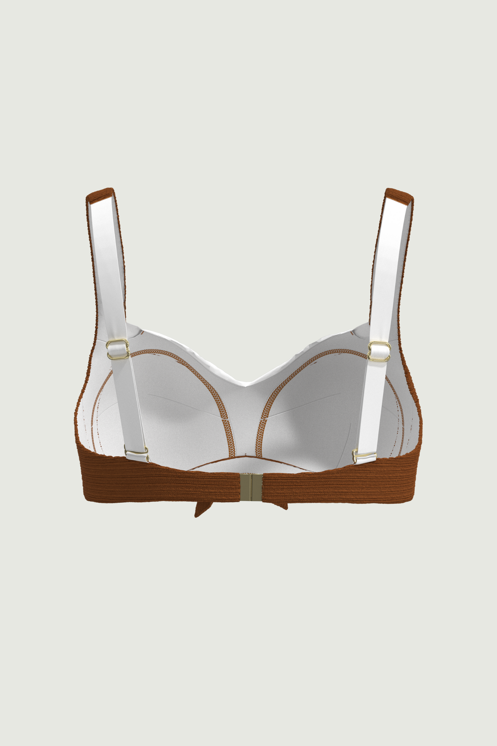 SunseekerDeep Dive Rustic Caramel Plus Cup Tie Front Bikini Top