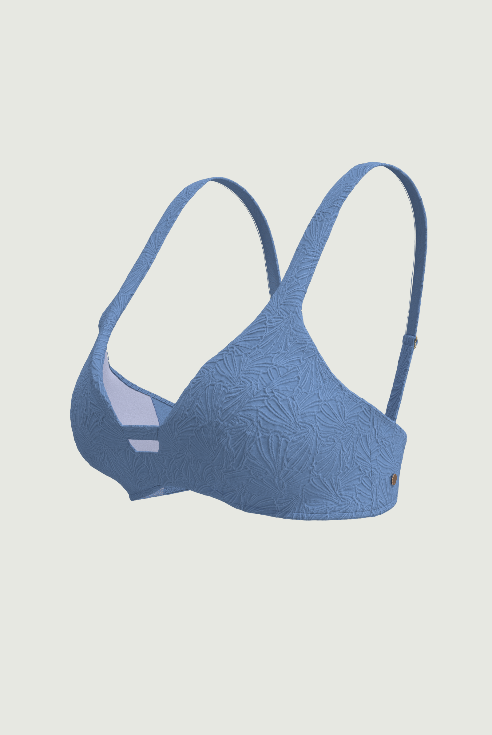 SunseekerCoco Cool Penny Blue Plus Cup Plunge Bikini Top