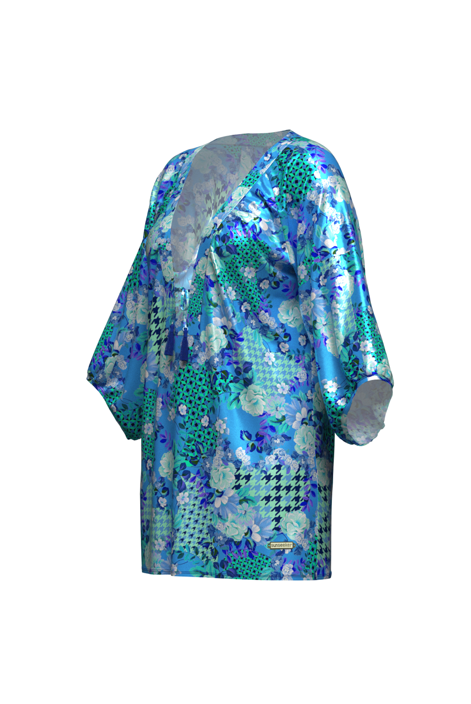 Sunseeker Reclaim Romance Soft Blue Tied Tassel Kaftan