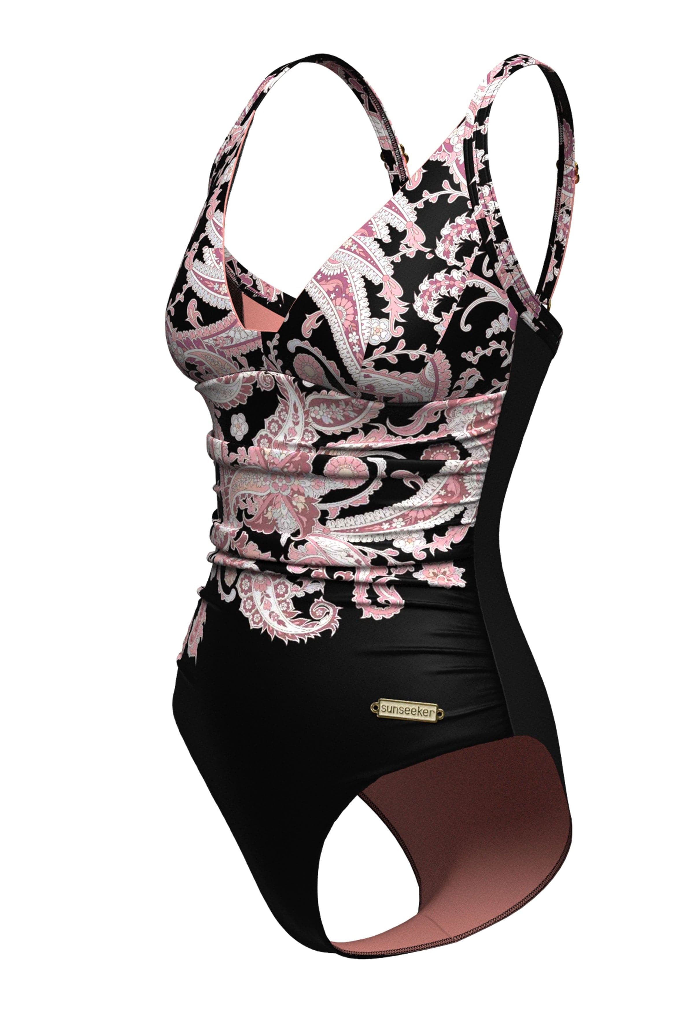 Sunseeker Grounded Culture Black Plus Cup Placement Print Onepiece