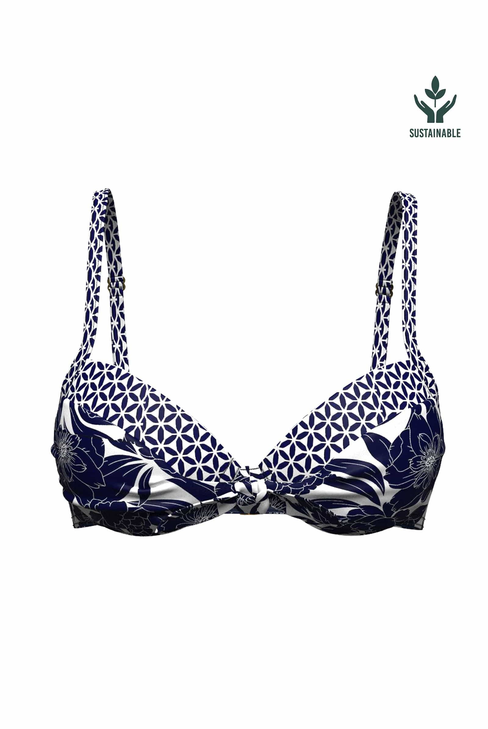 Sunseeker Bold Bloom Tie Front Underwire Bikini Top