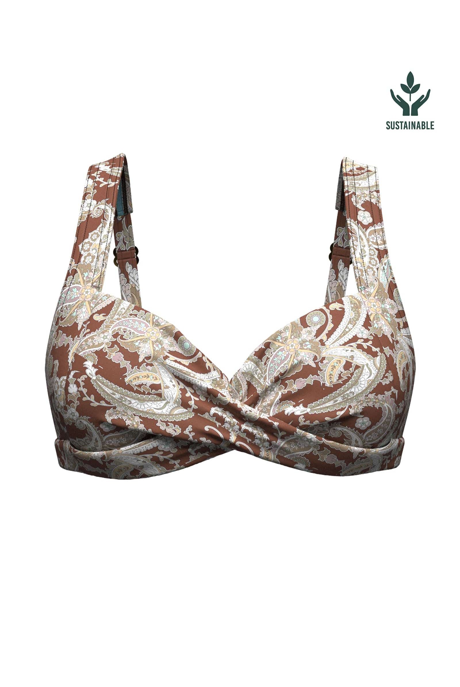 Sunseeker Grounded Culture Mocca Plus Cup Moulded Underwire Bikini Top