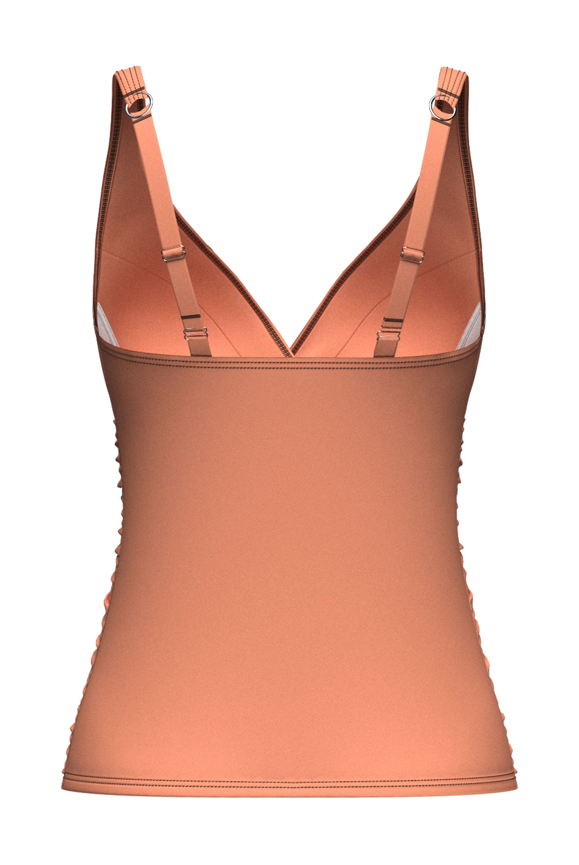 Sunseeker Core Solid Deep Peach Plus Cup Cross Front Tankini