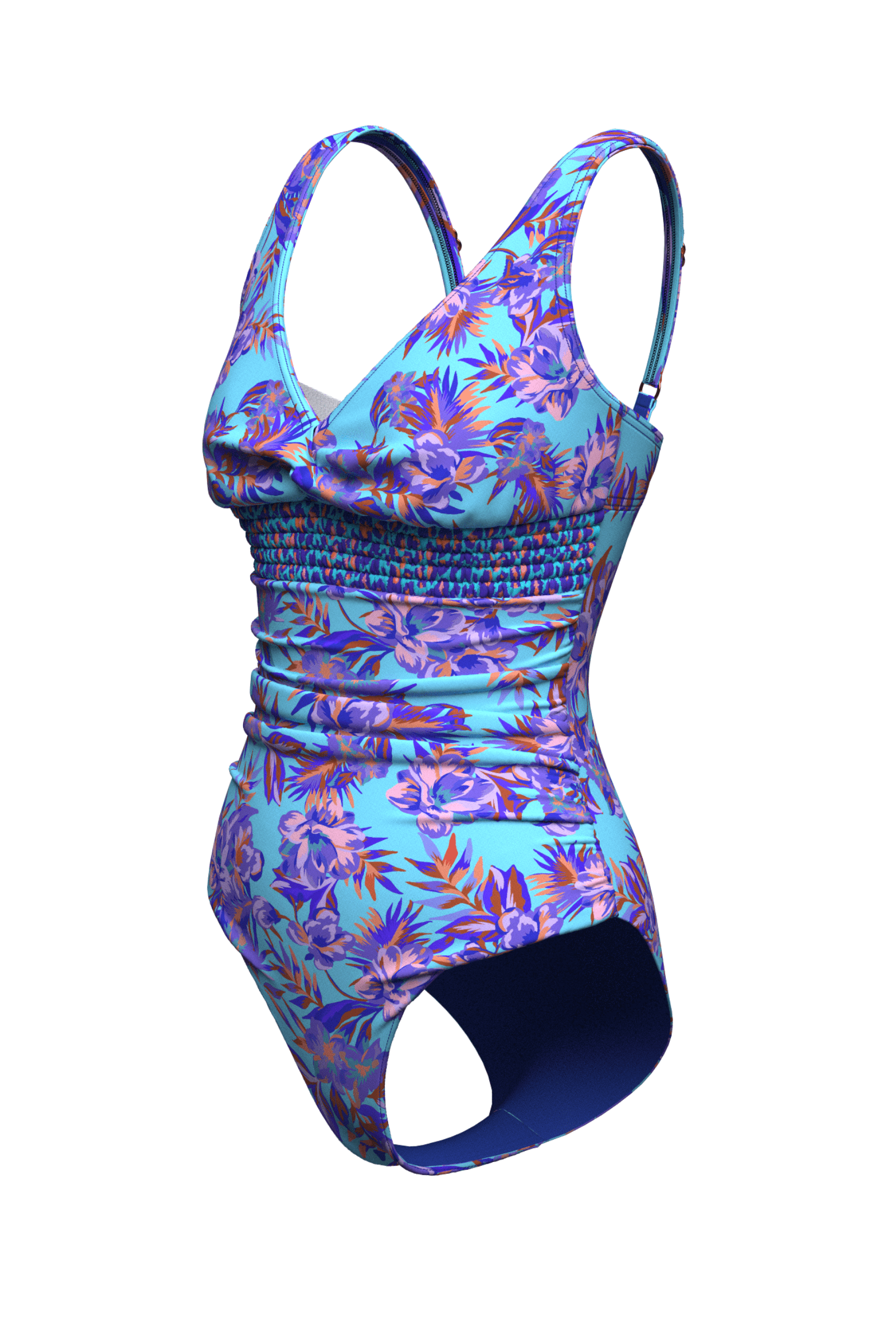 Sunseeker Joyful Florals Blue Plus Cup Onepiece