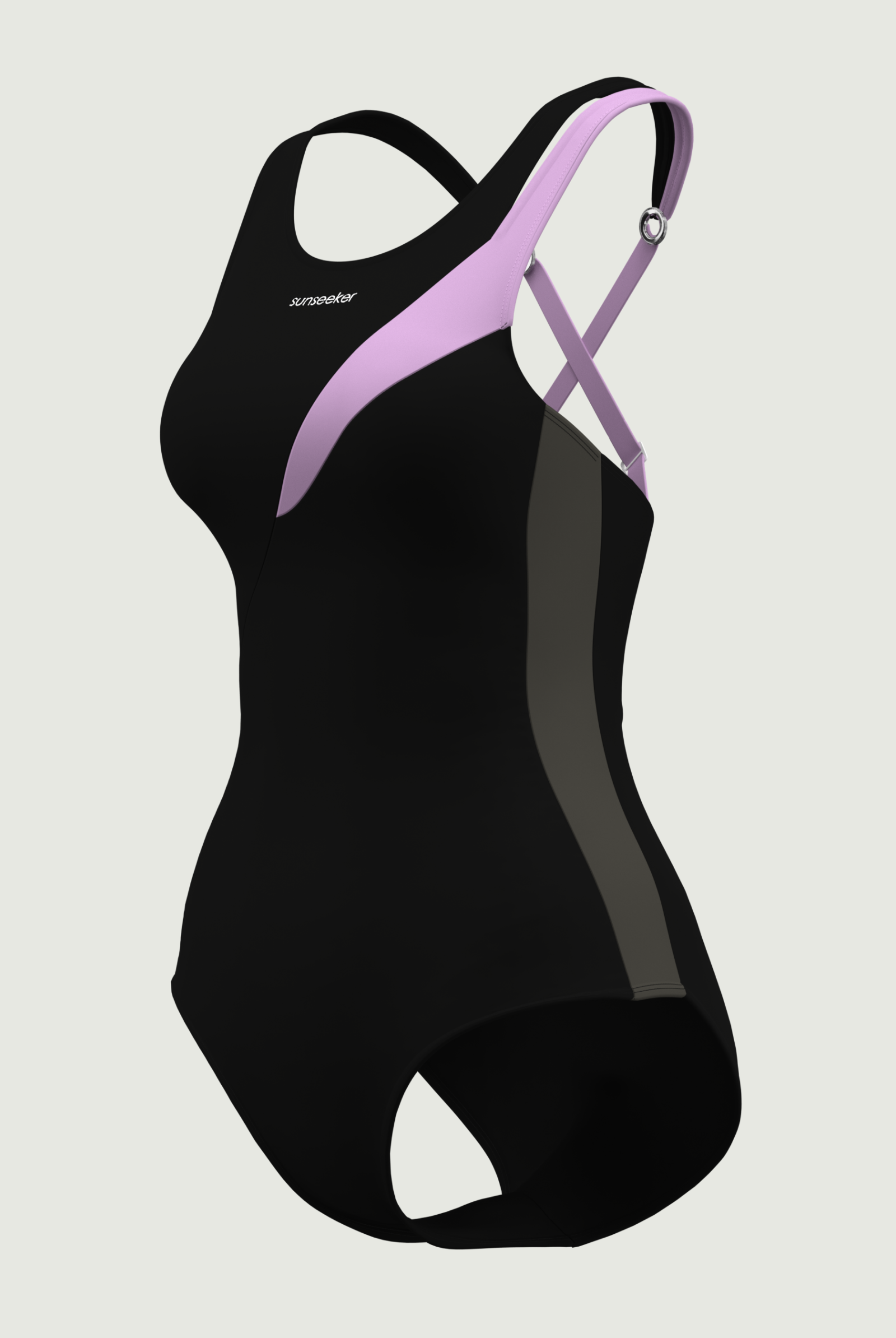 SunseekerSports Solid Purple Double Straps Onepiece