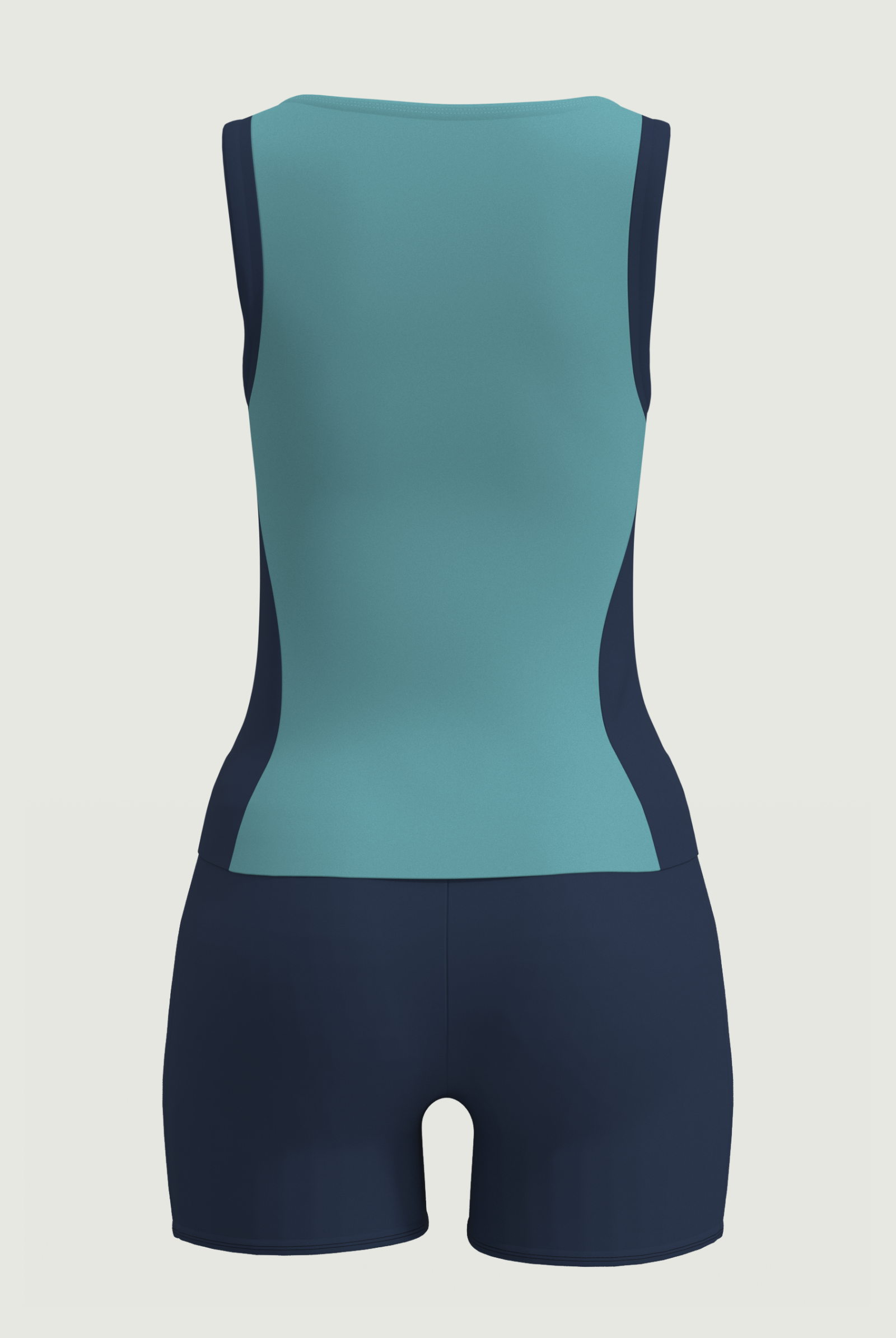 SunseekerSport Solid Teal Blue Zip Front Tankini Set