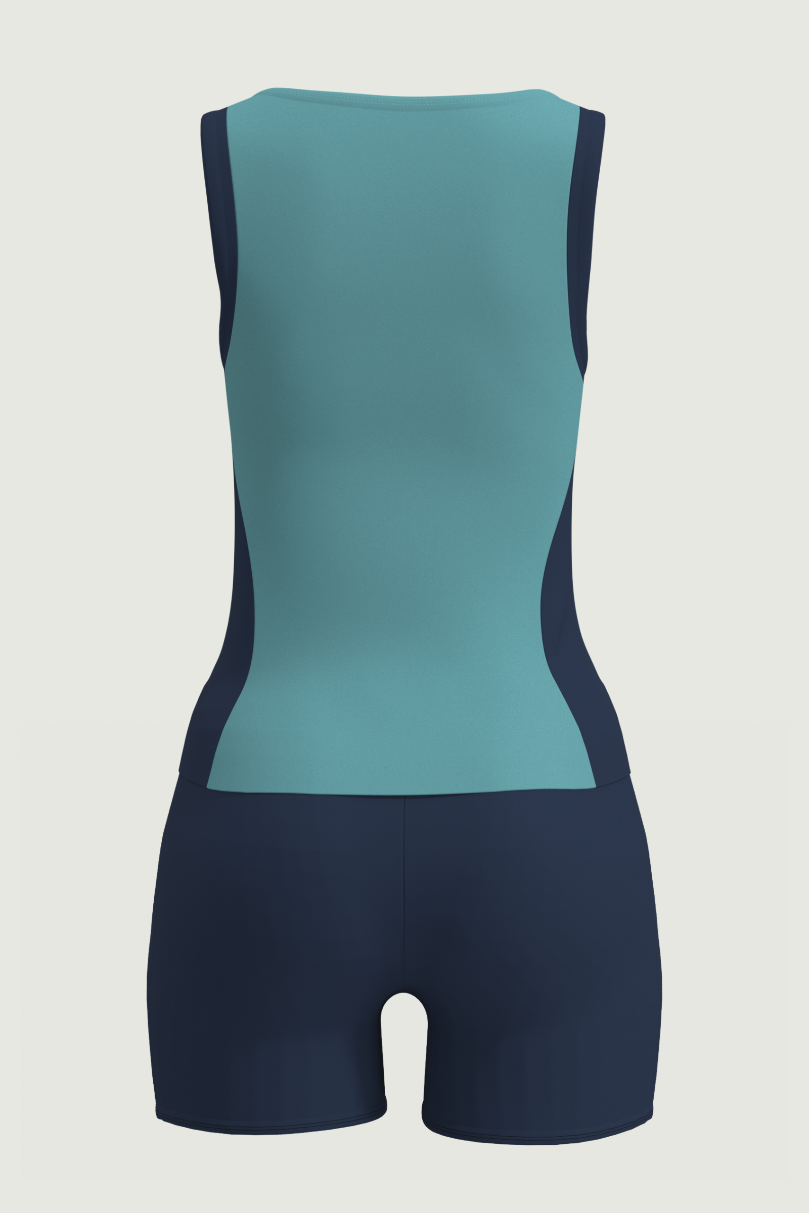 SunseekerSport Solid Teal Blue Zip Front Tankini Set