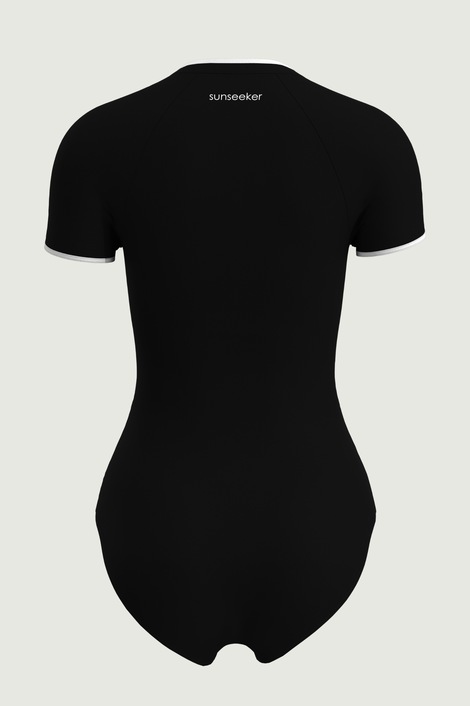 SunseekerSoulistic Solid Black Zip Front Short Sleeves Onepiece