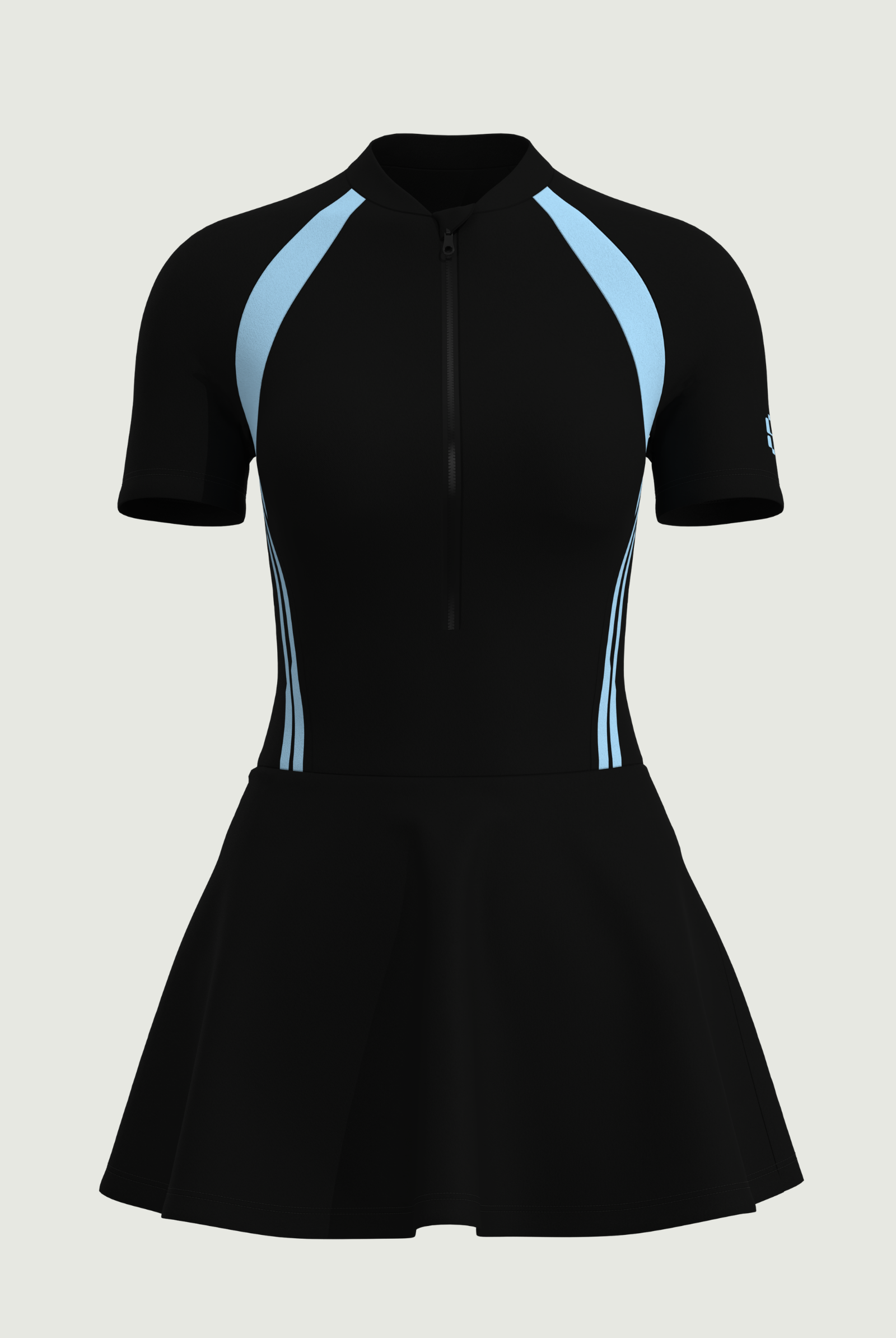 SunseekerNoir Wave Black Short Sleeves Swimdress