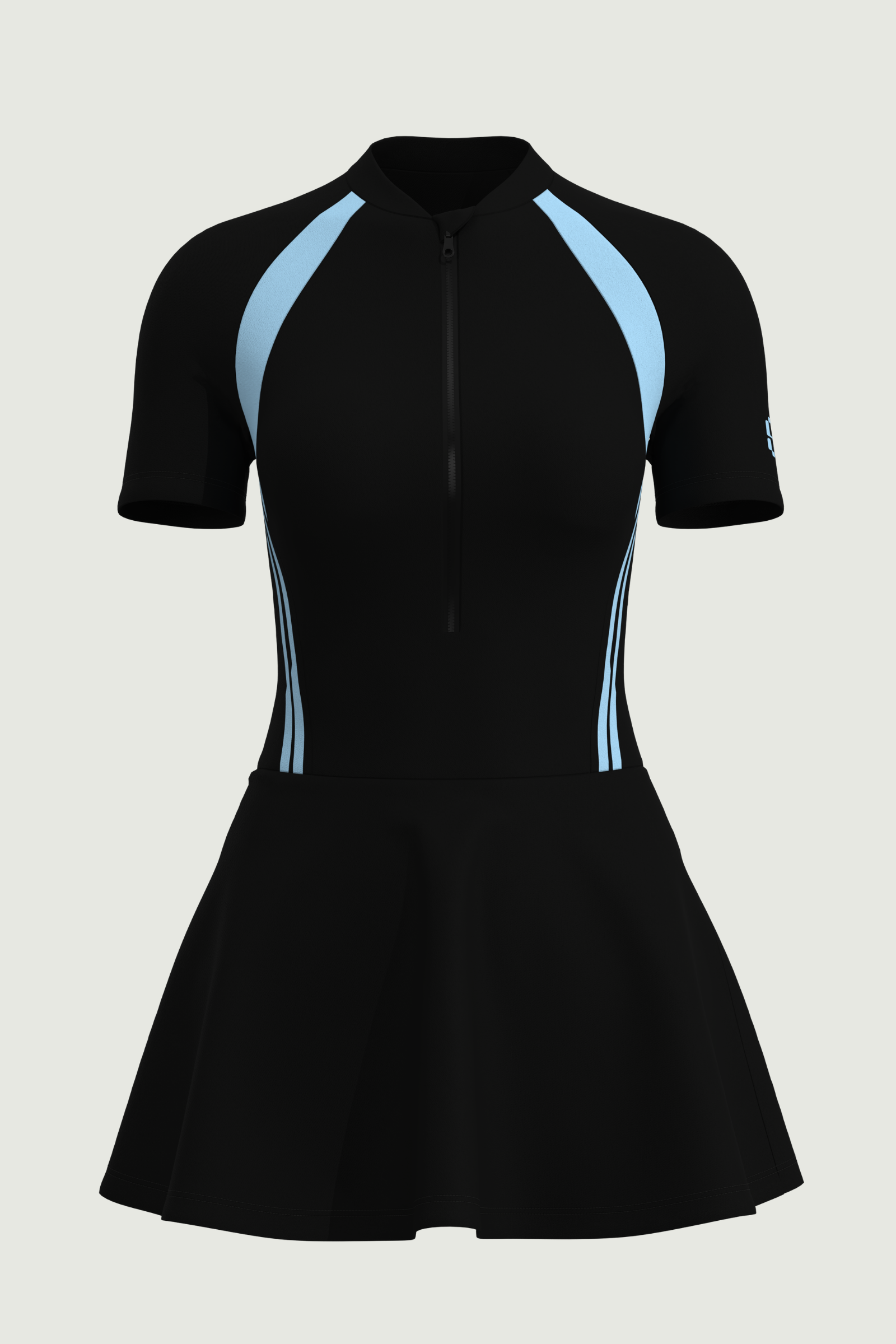 SunseekerNoir Wave Black Short Sleeves Swimdress