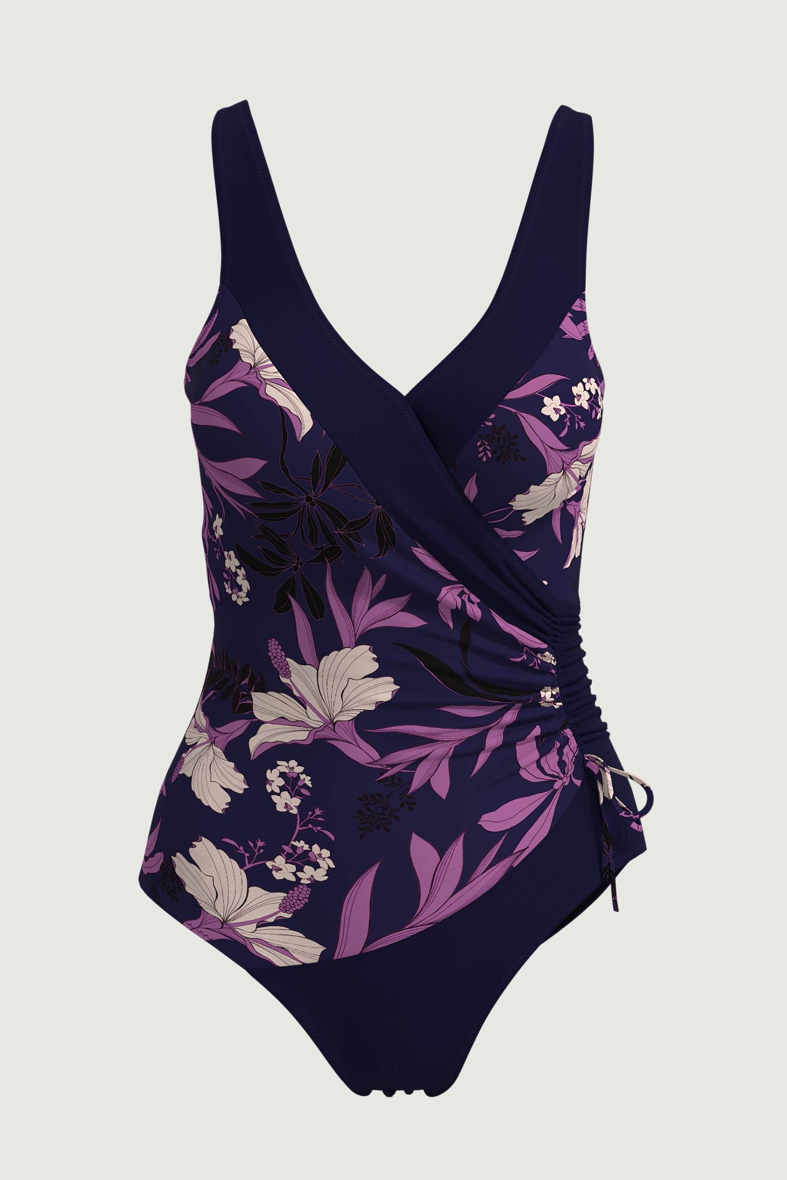 SunseekerWild Hibiscus Indigo V-front Onepiece