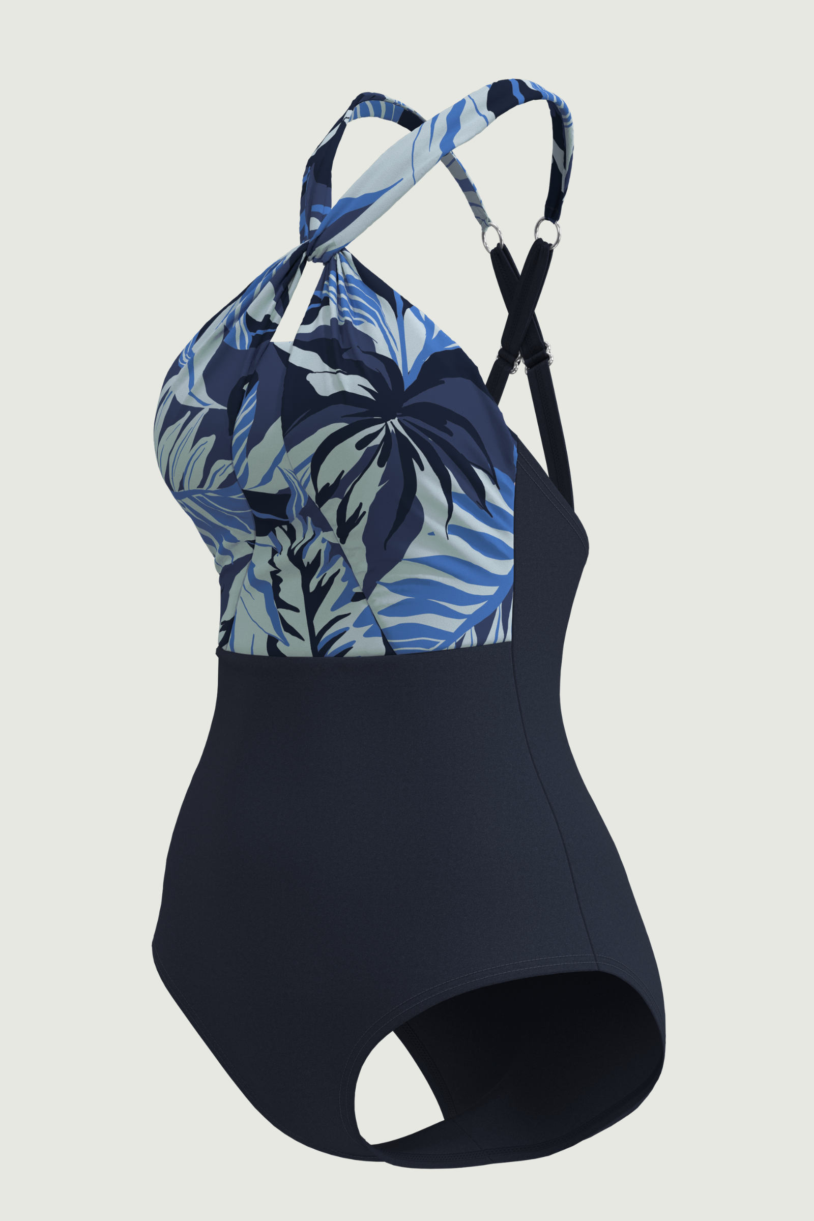 SunseekerSouth Tropicana Blue Twist Halter Neck Onepiece