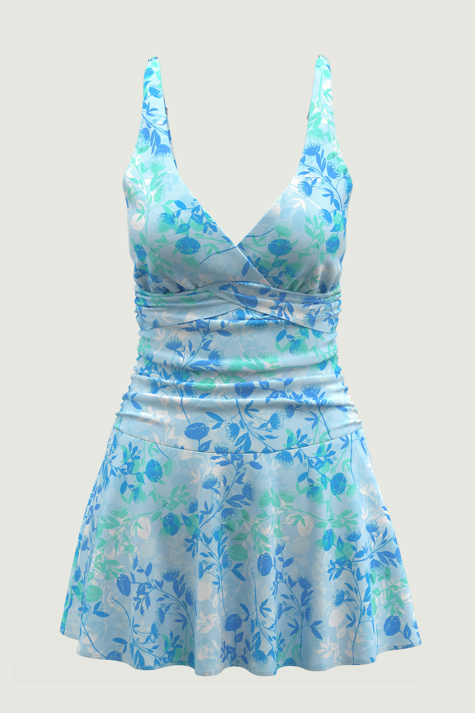 SunseekerBlooming Grace Blue Wrap Front Swimdress