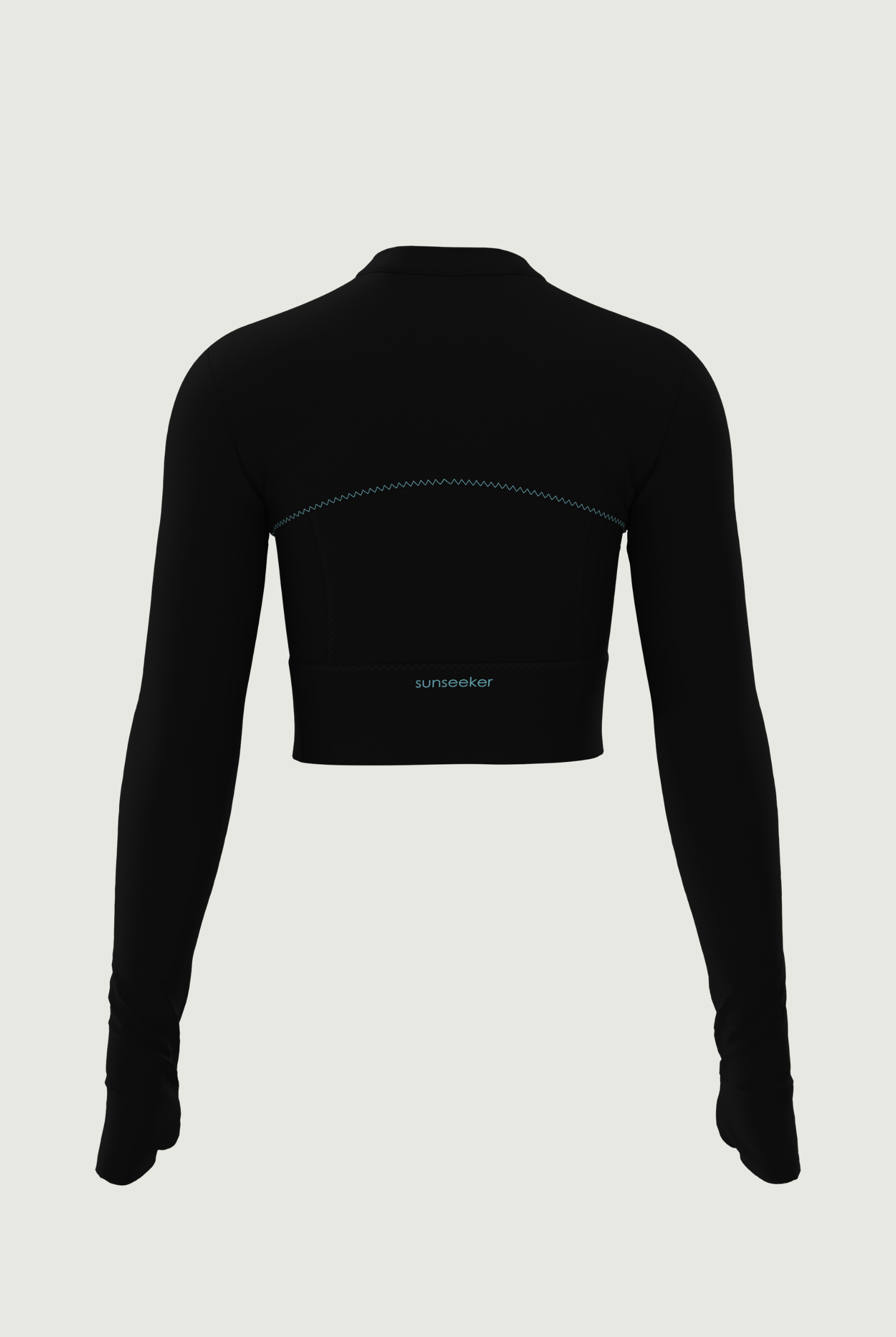 SunseekerCerulean Black Crop Zip-up Rashguard