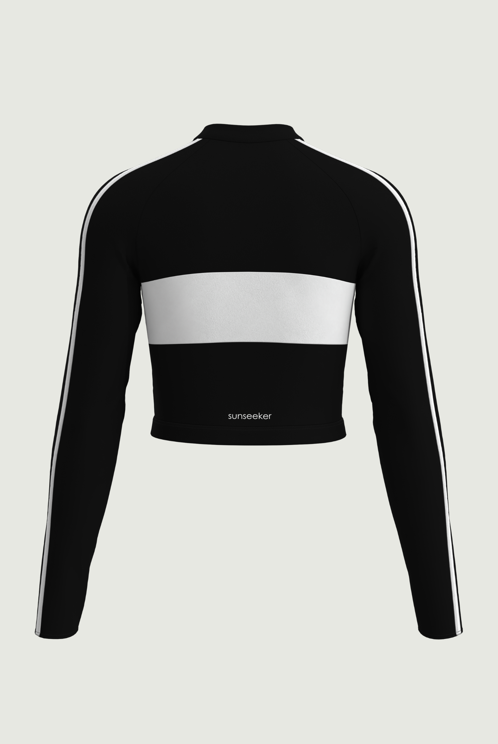 SunseekerSoulistic Solid Black Crop Zip Front Rashguard