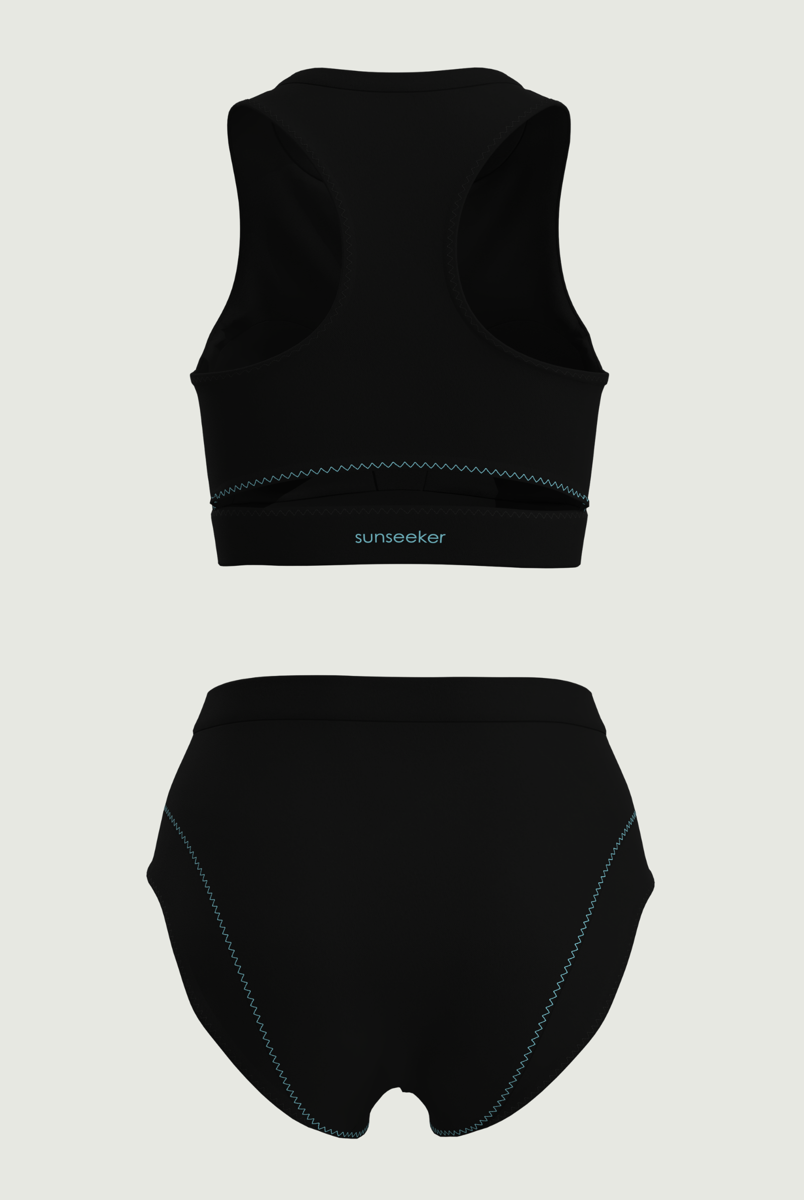 SunseekerCerulean Black Zip Front Crop Top Set