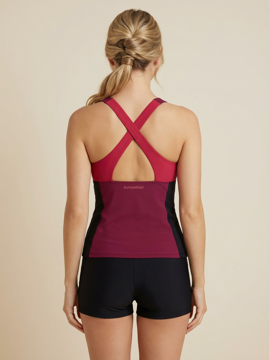 SunseekerSports Solid Fandango Zip Front Tankini Set