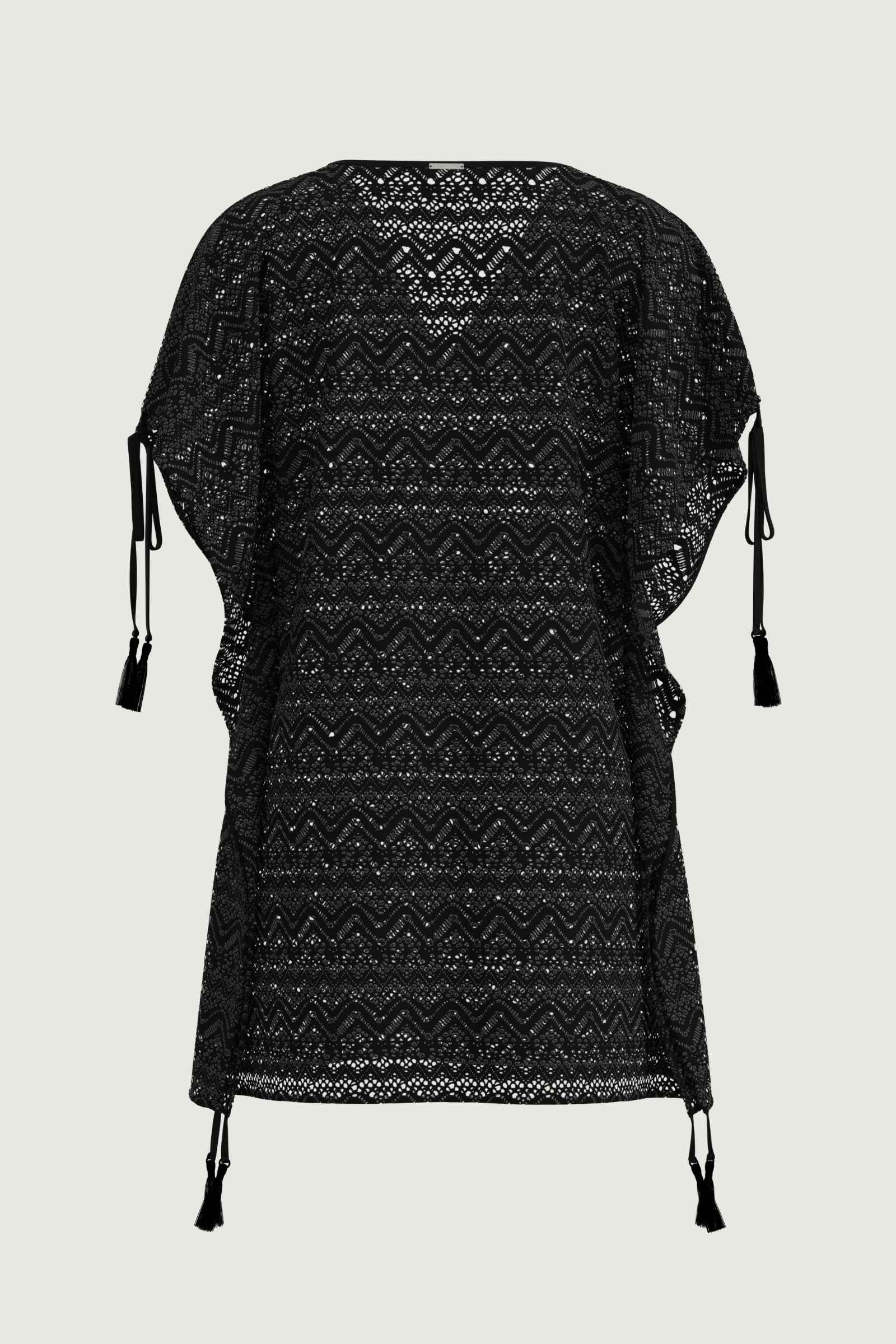 SunseekerCrochet Black Tassels Kaftan