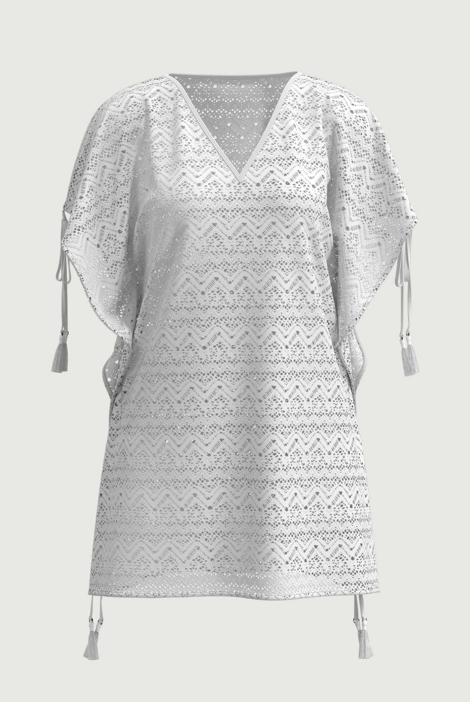 SunseekerCrochet White Tassels Kaftan