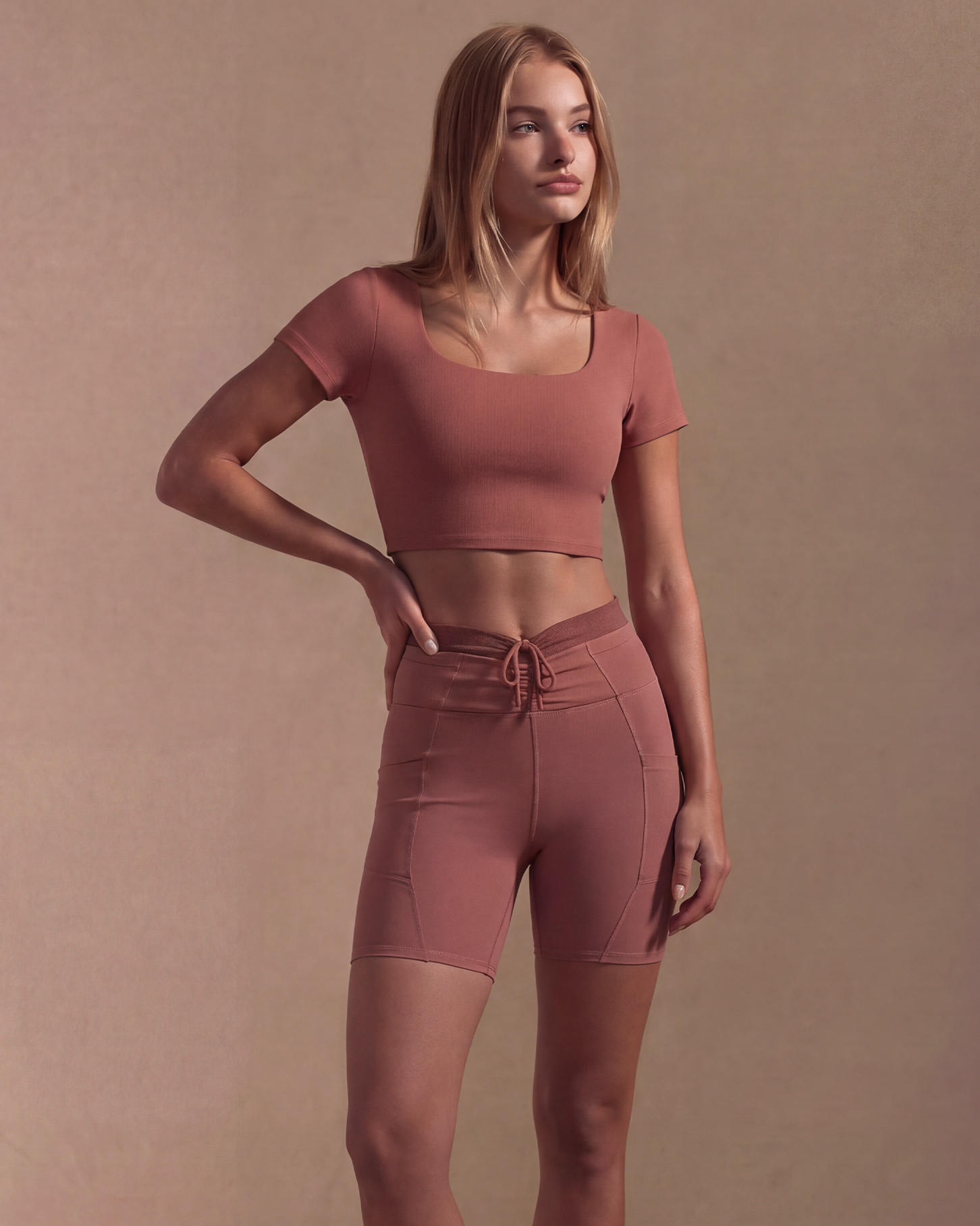 SunseekerMahogany Rose Meshed Ruched Front Shorts