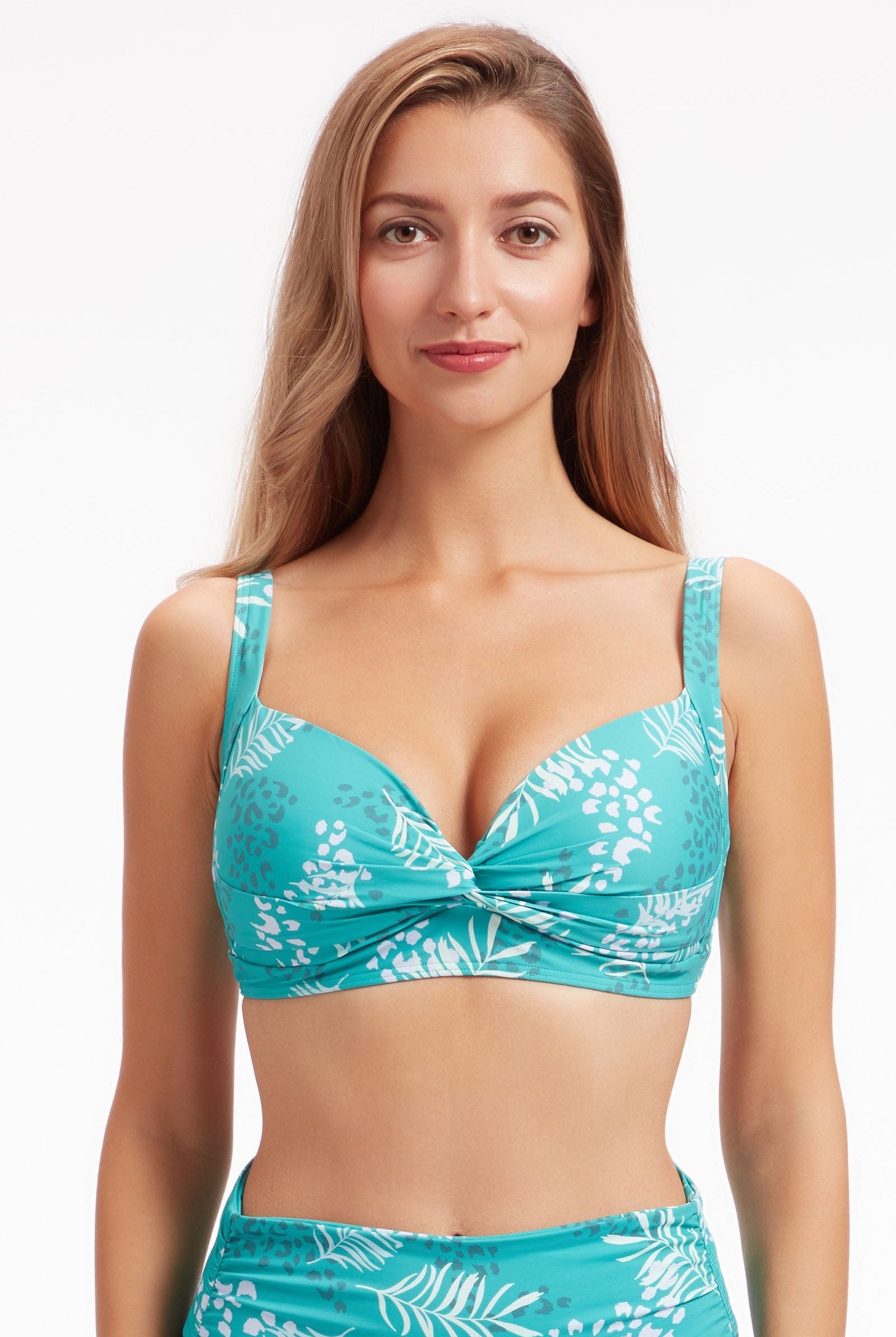 Sunseeker Elevated Animal Porcelain Green Plus Cup Bikini Top