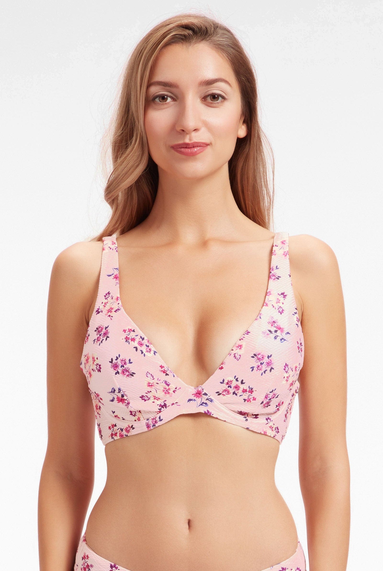 Sunseeker Charmed Romance Rosa Pink Plus Cup Underwire Bikini Top