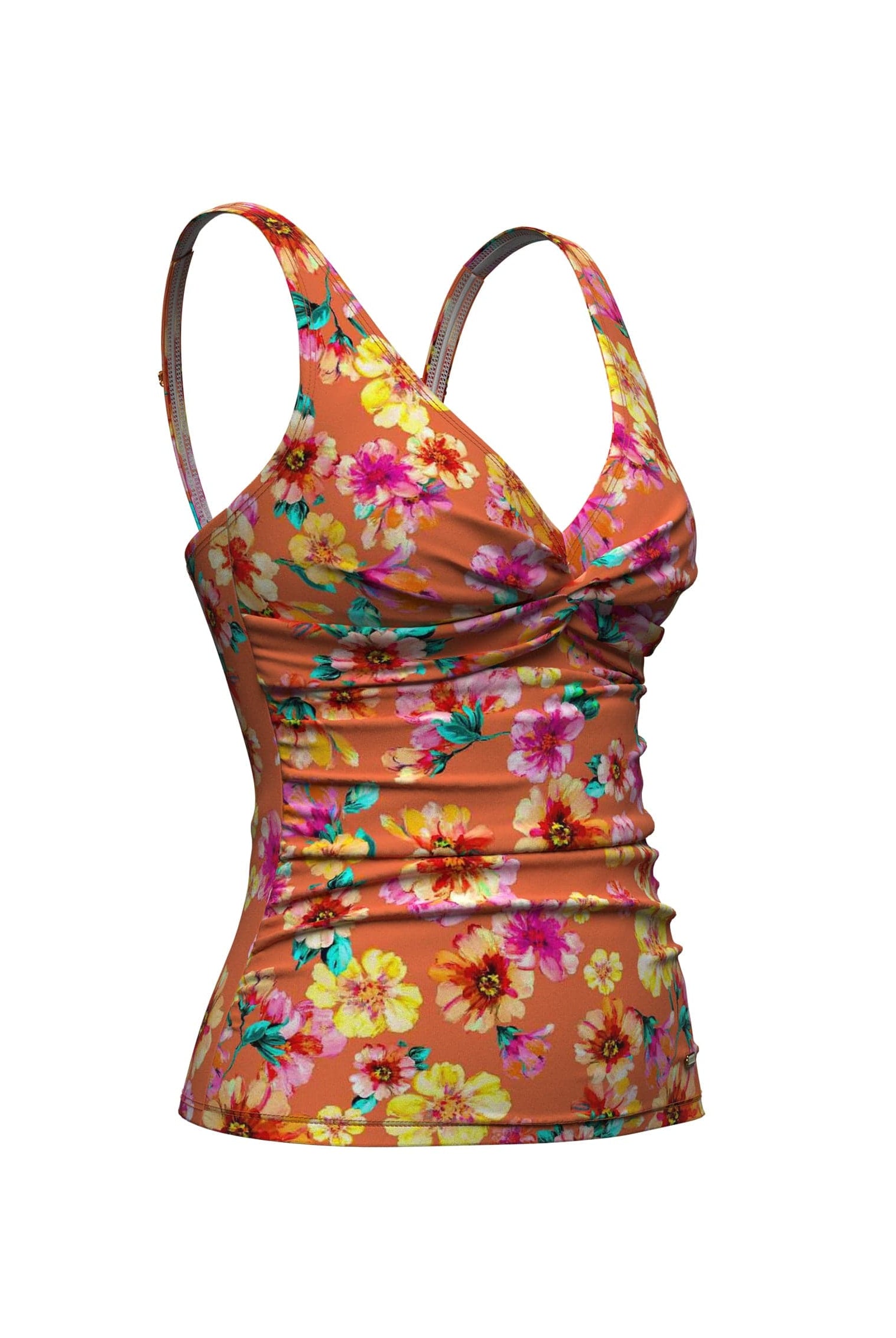 Sunseeker Vibrant Vacation Spicy Orange Plus Cup Tankini Top