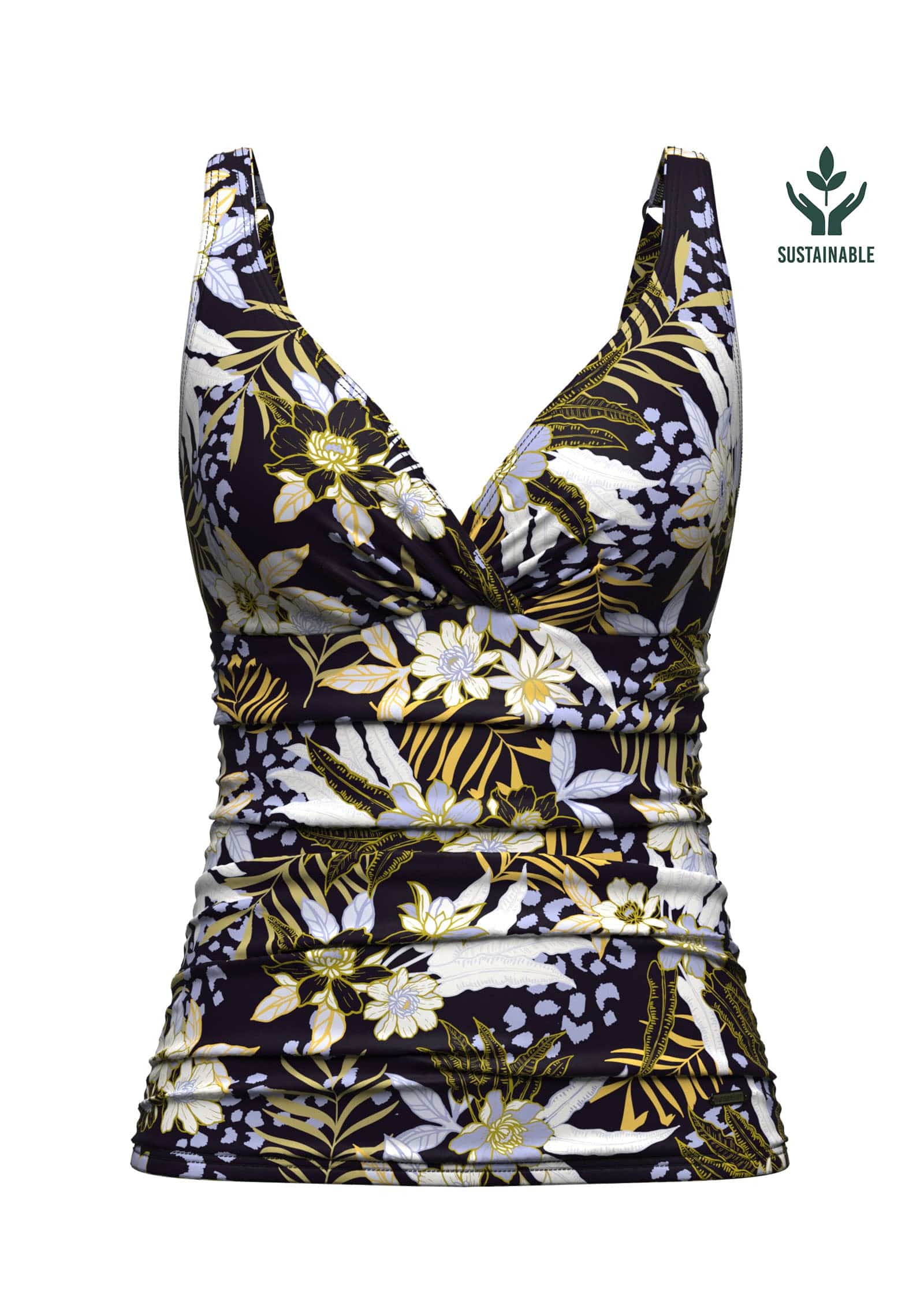 Sunseeker Elevated Tropics Sailor Blue Plus Cup Tankini Top