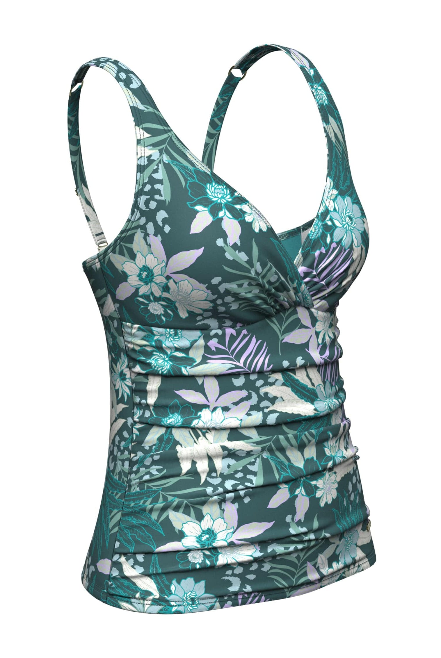 Sunseeker Elevated Tropics Tropical Green Plus Cup Tankini Top
