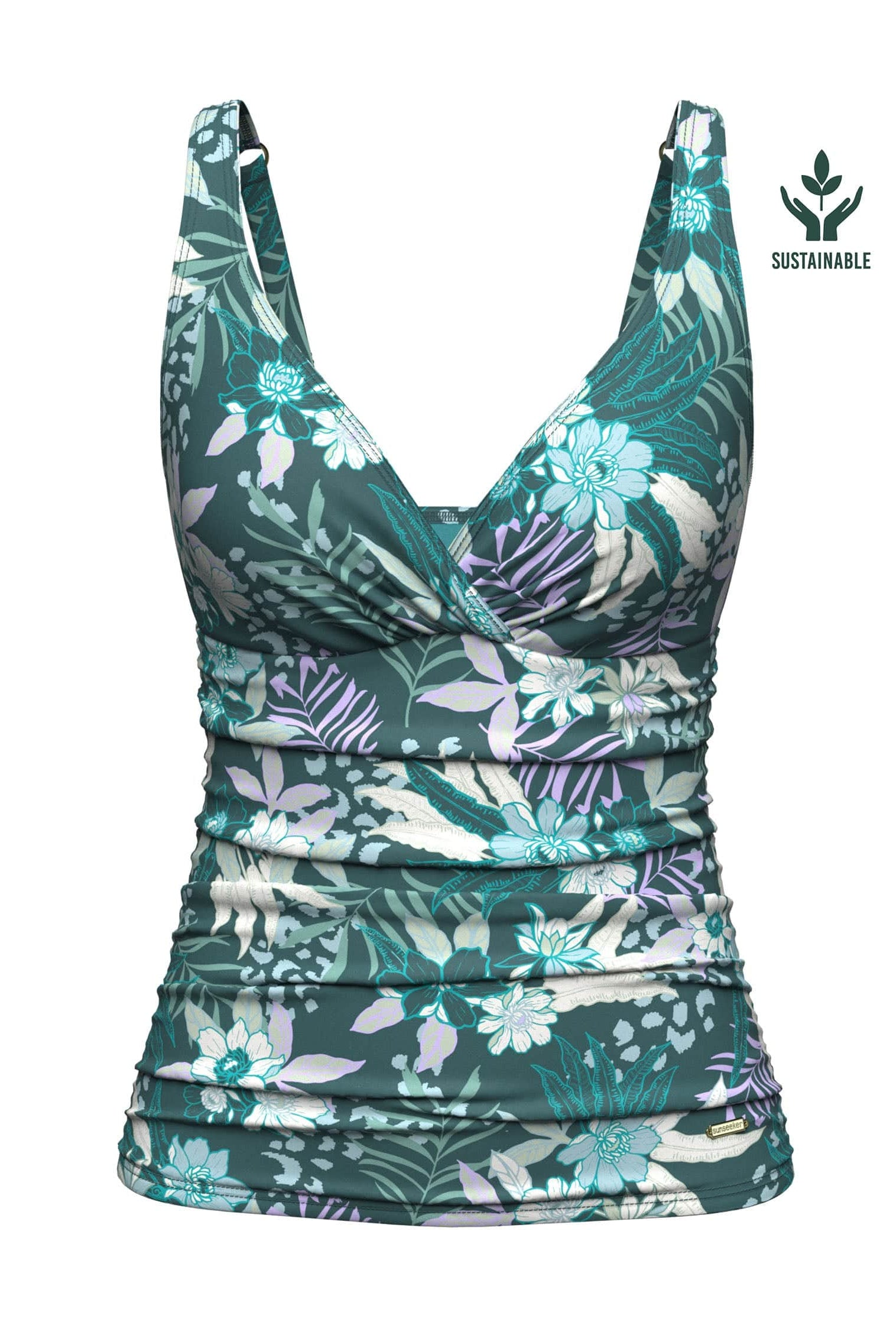 Sunseeker Elevated Tropics Tropical Green Plus Cup Tankini Top