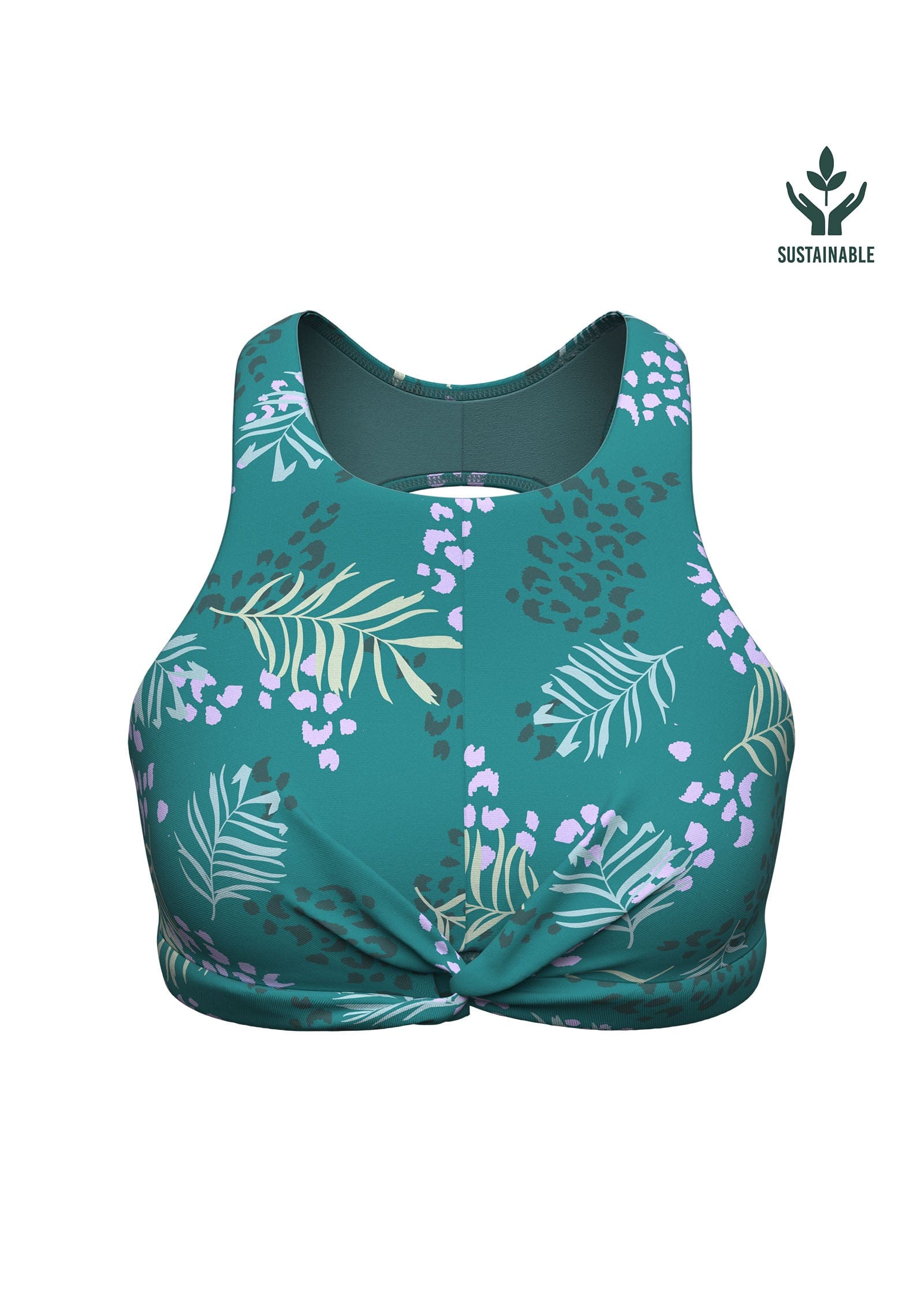 Sunseeker Elevated Animal Porcelain Green Twist Front Bikini Top