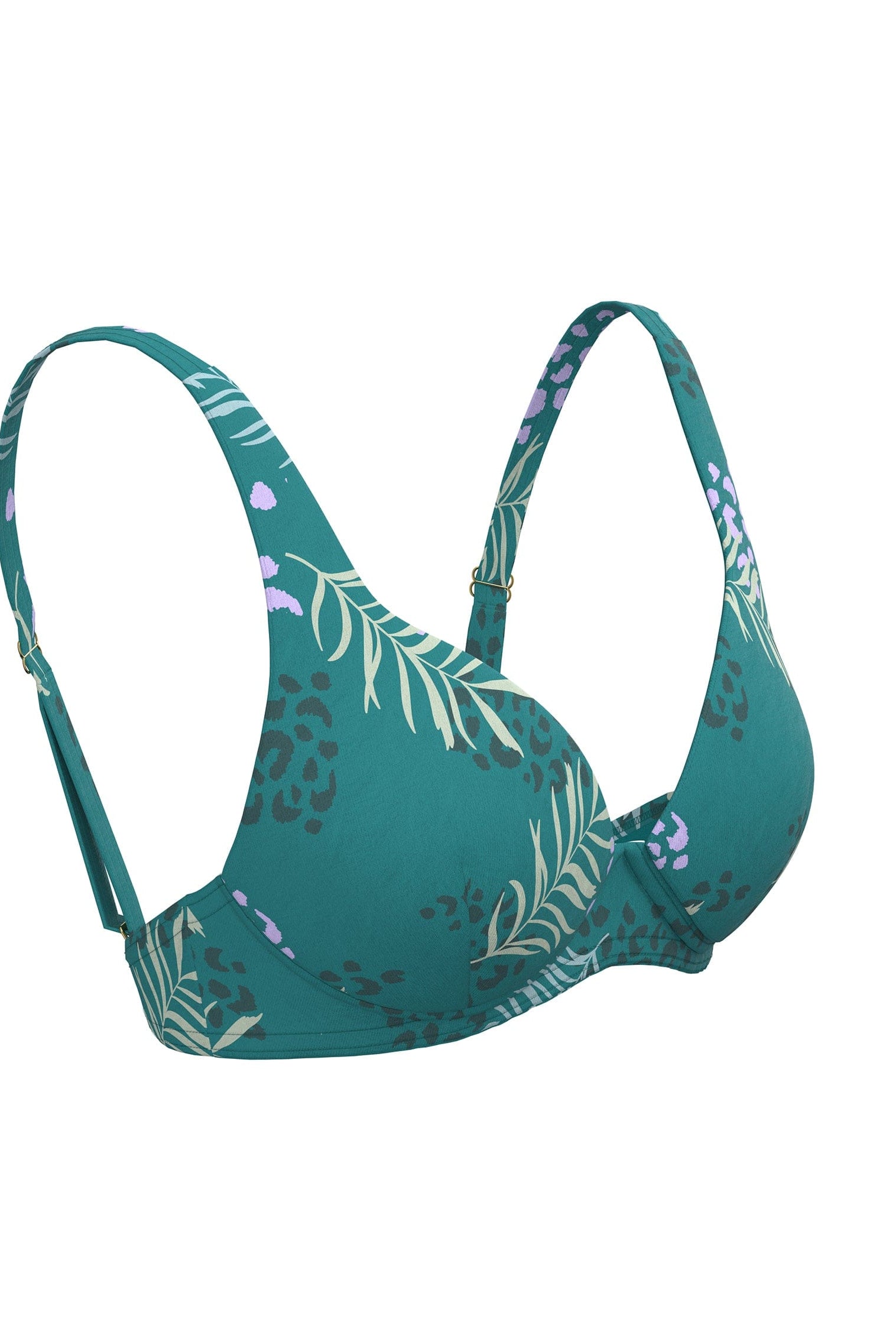Sunseeker Elevated Animal Porcelain Green Plus Cup Underwire Bikini Top